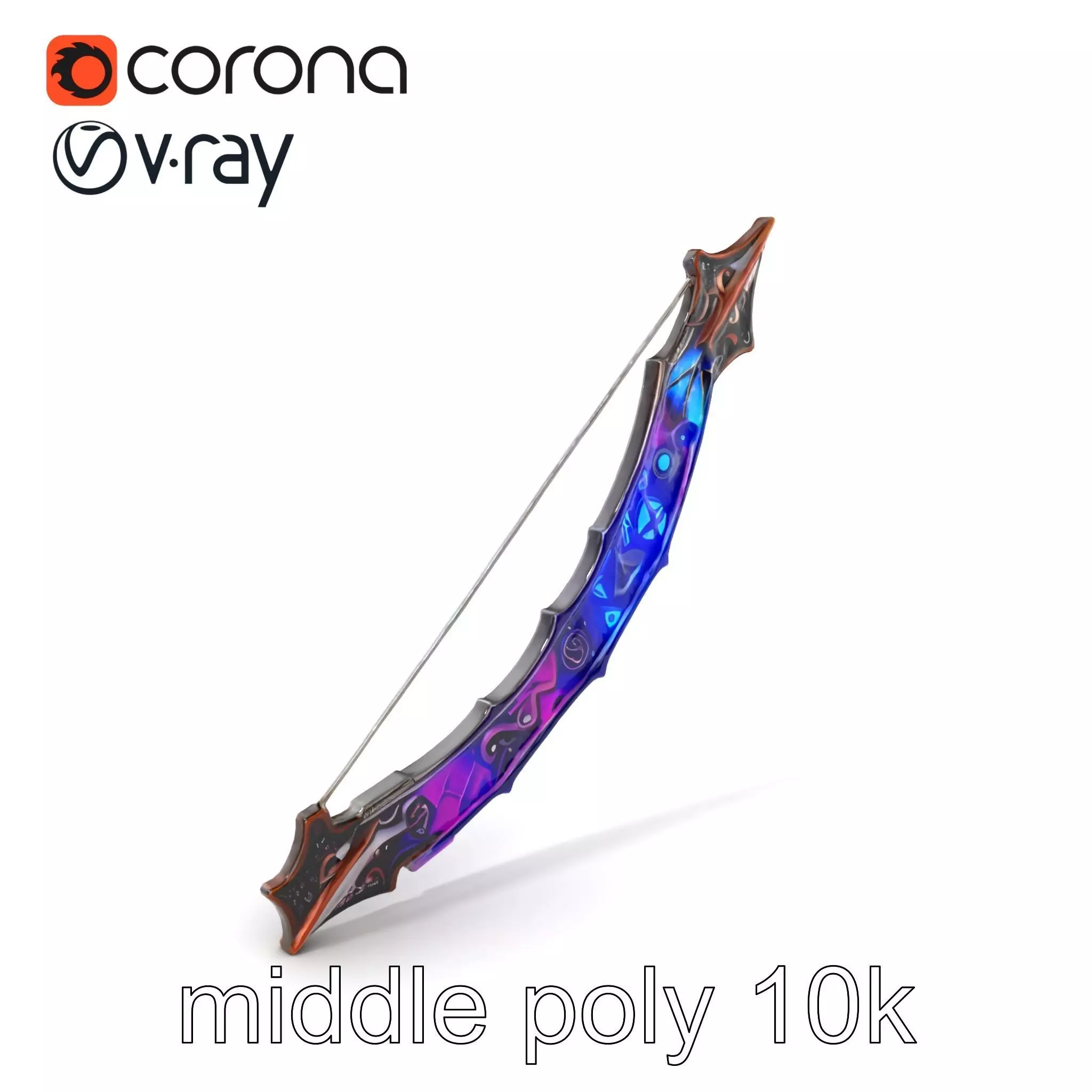 Legendary Encrusted Bow Luminous Script model pack Low-poly 3D model_0