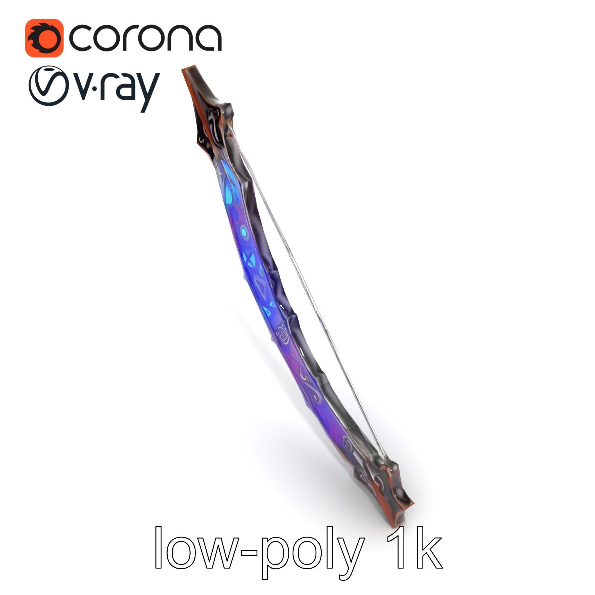 Legendary Encrusted Bow Luminous Script model pack Low-poly 3D model_29