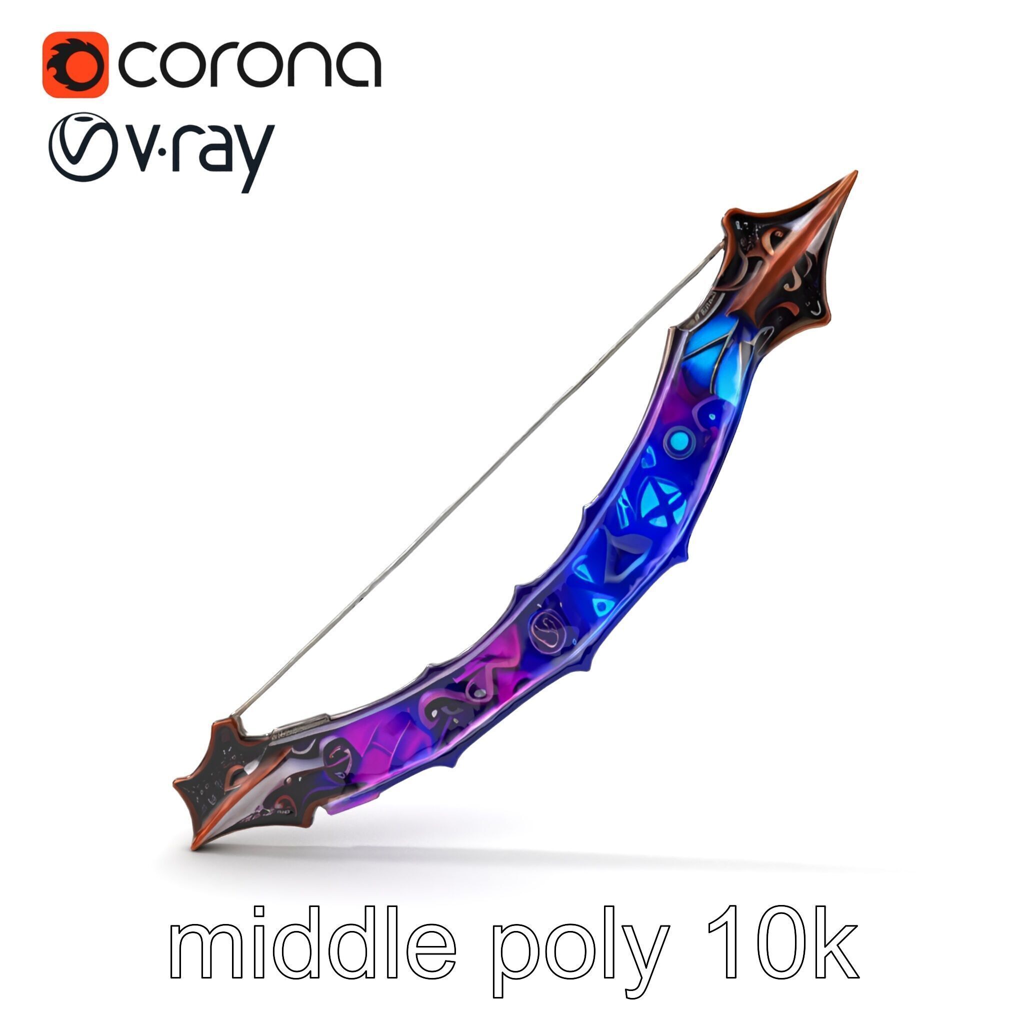 Legendary Encrusted Bow Luminous Script model pack Low-poly 3D model_30