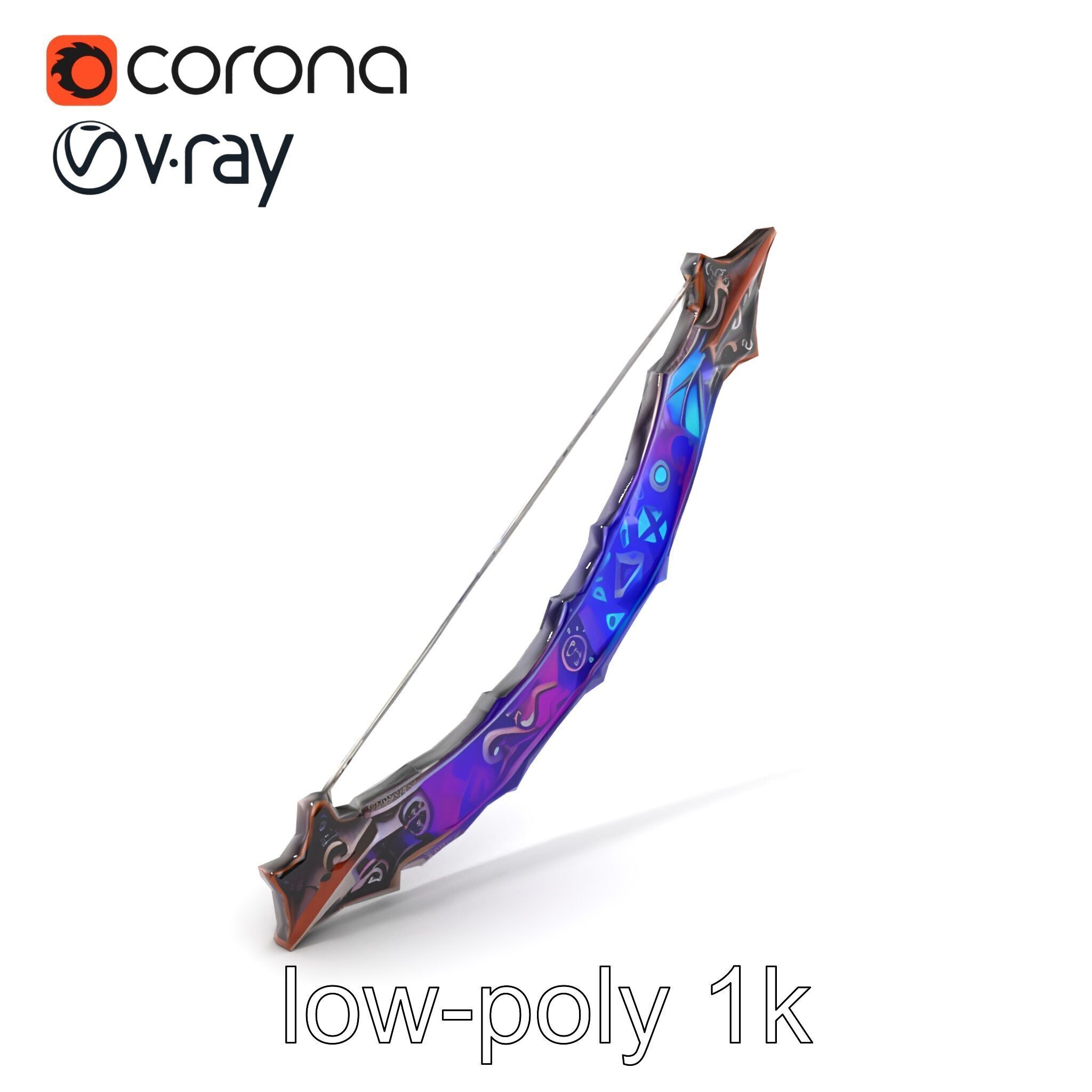 Legendary Encrusted Bow Luminous Script model pack Low-poly 3D model_5