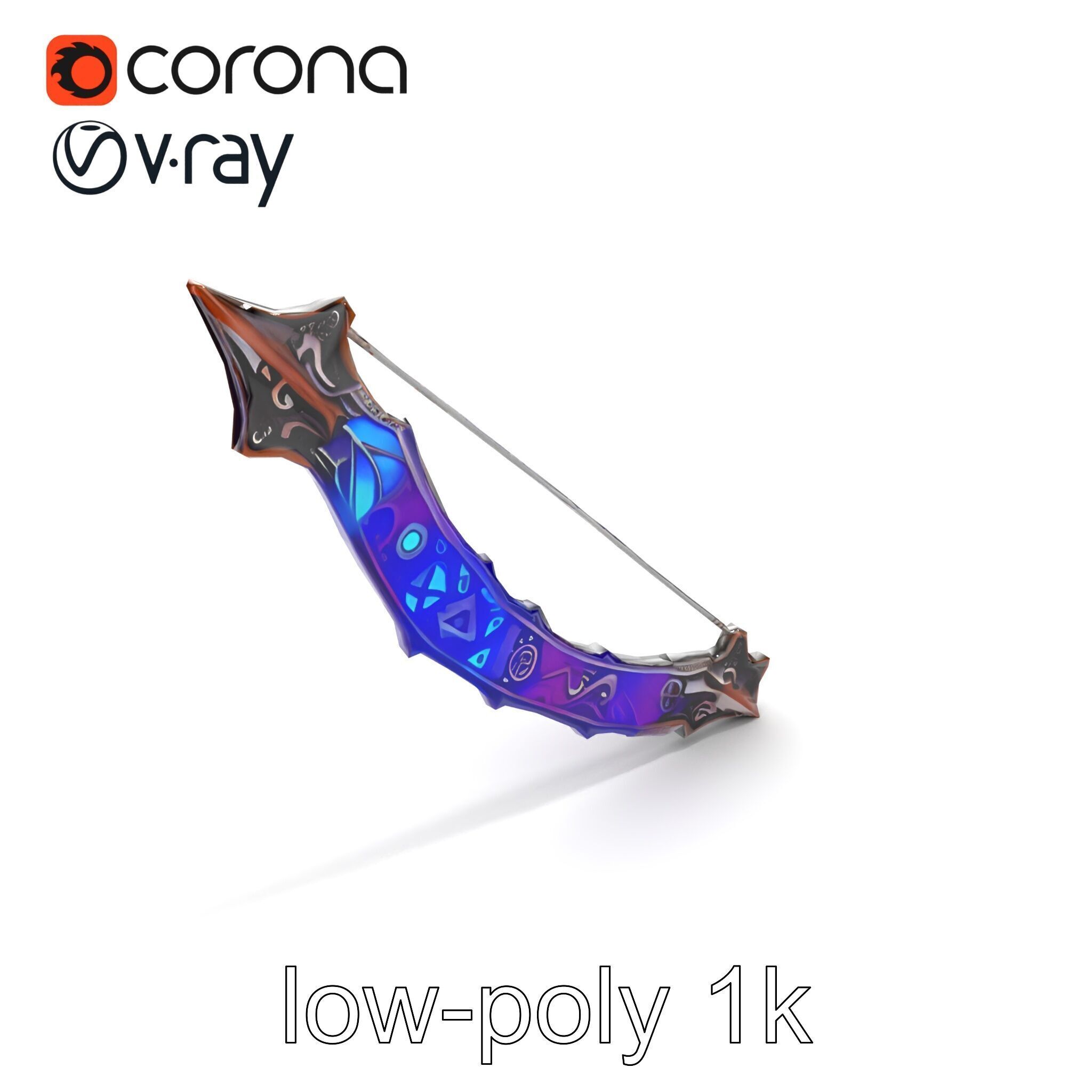 Legendary Encrusted Bow Luminous Script model pack Low-poly 3D model_9