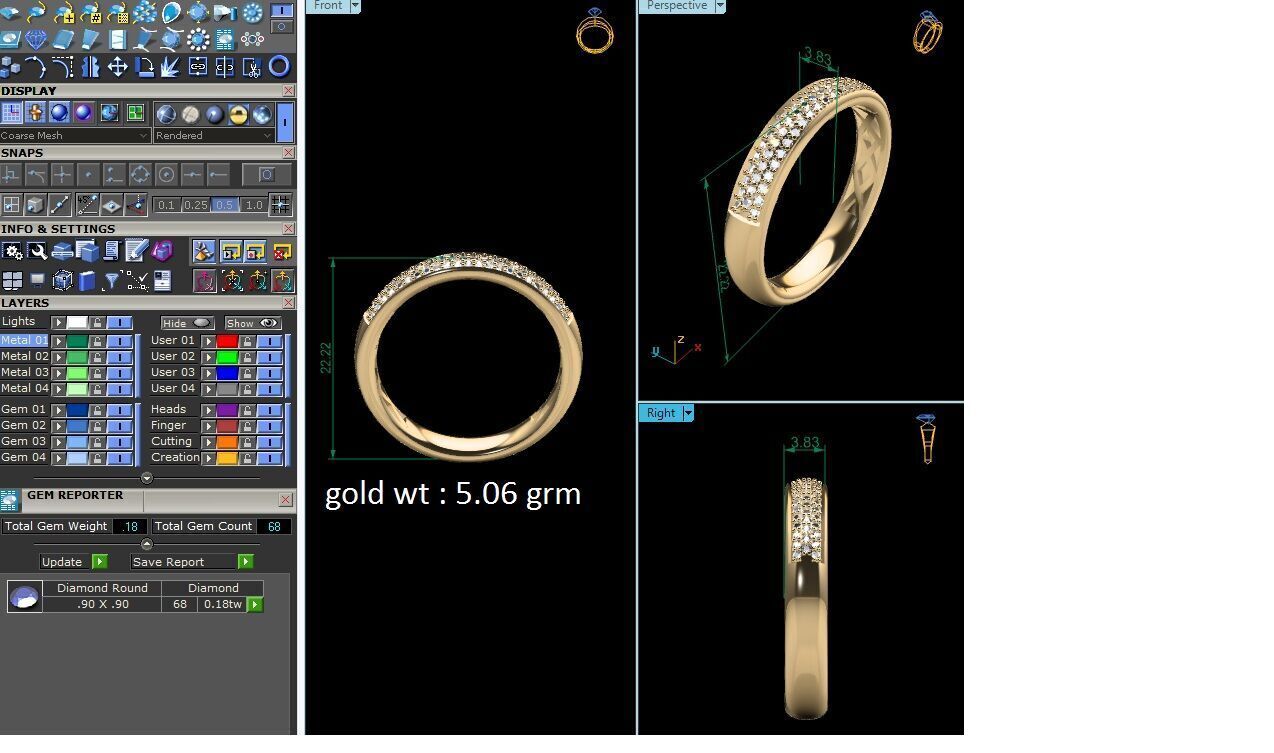 Women Ring  Render 3dm STL OBJ FBX Details 3D print model_6