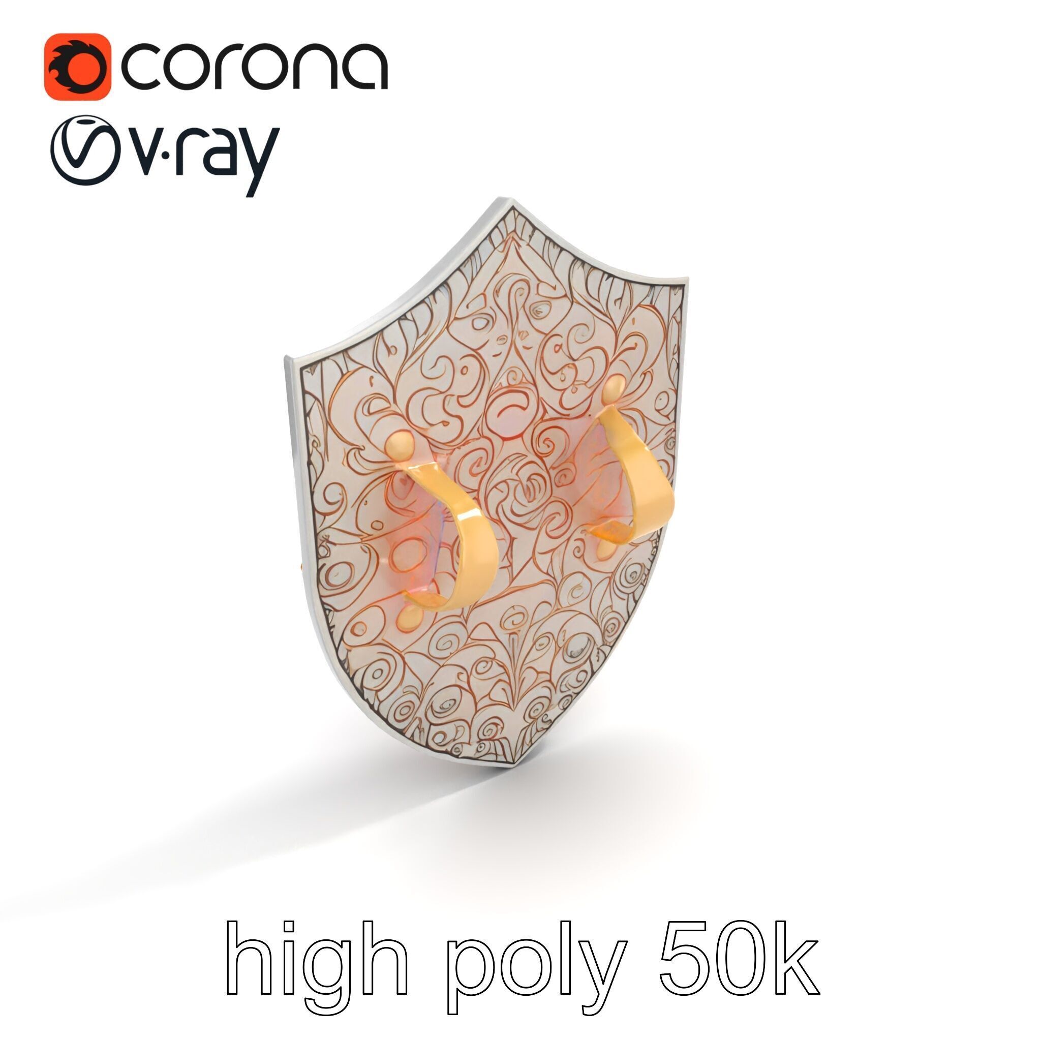 Majestic Crystal Wizards Shield model pack Low-poly 3D model_12