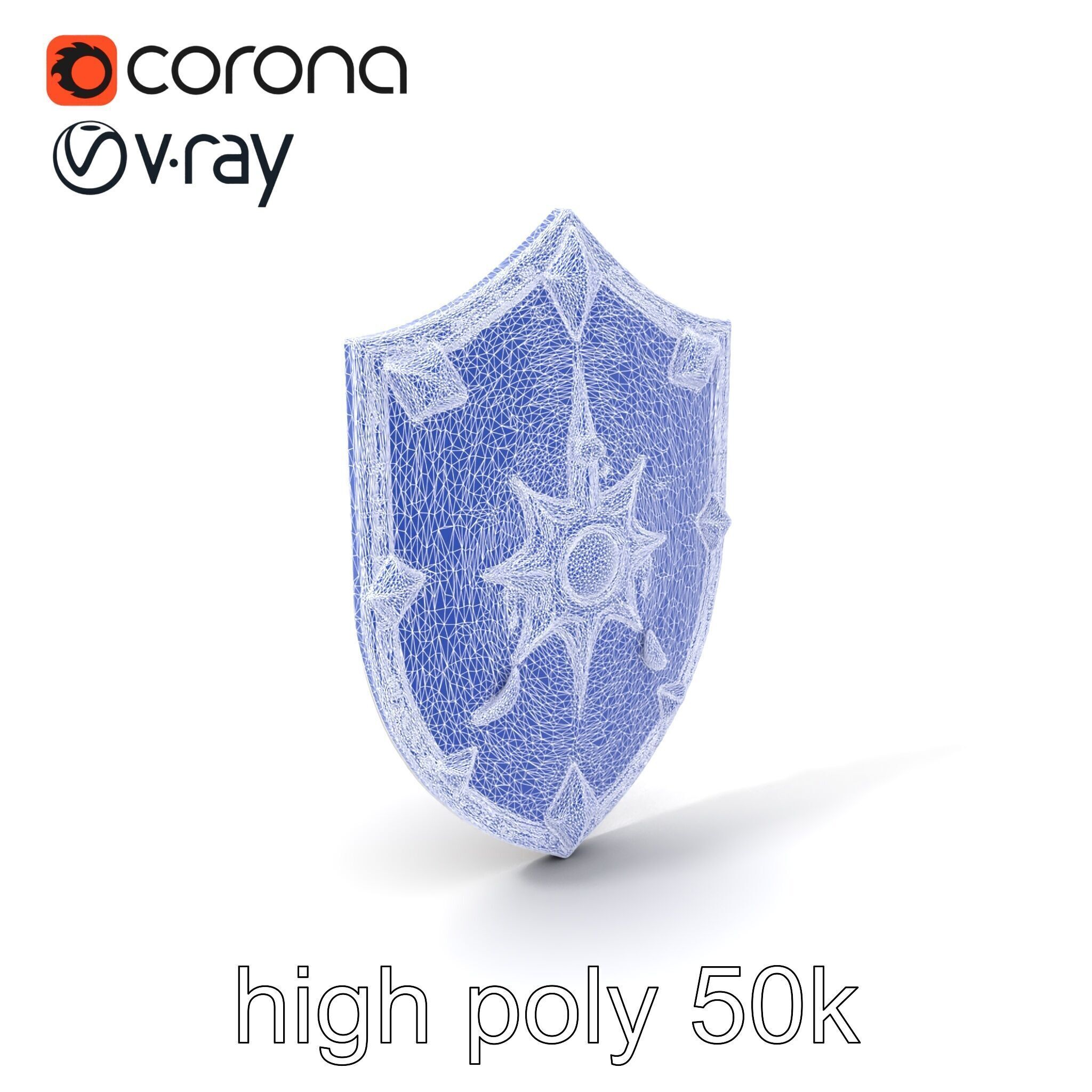 Majestic Crystal Wizards Shield model pack Low-poly 3D model_10