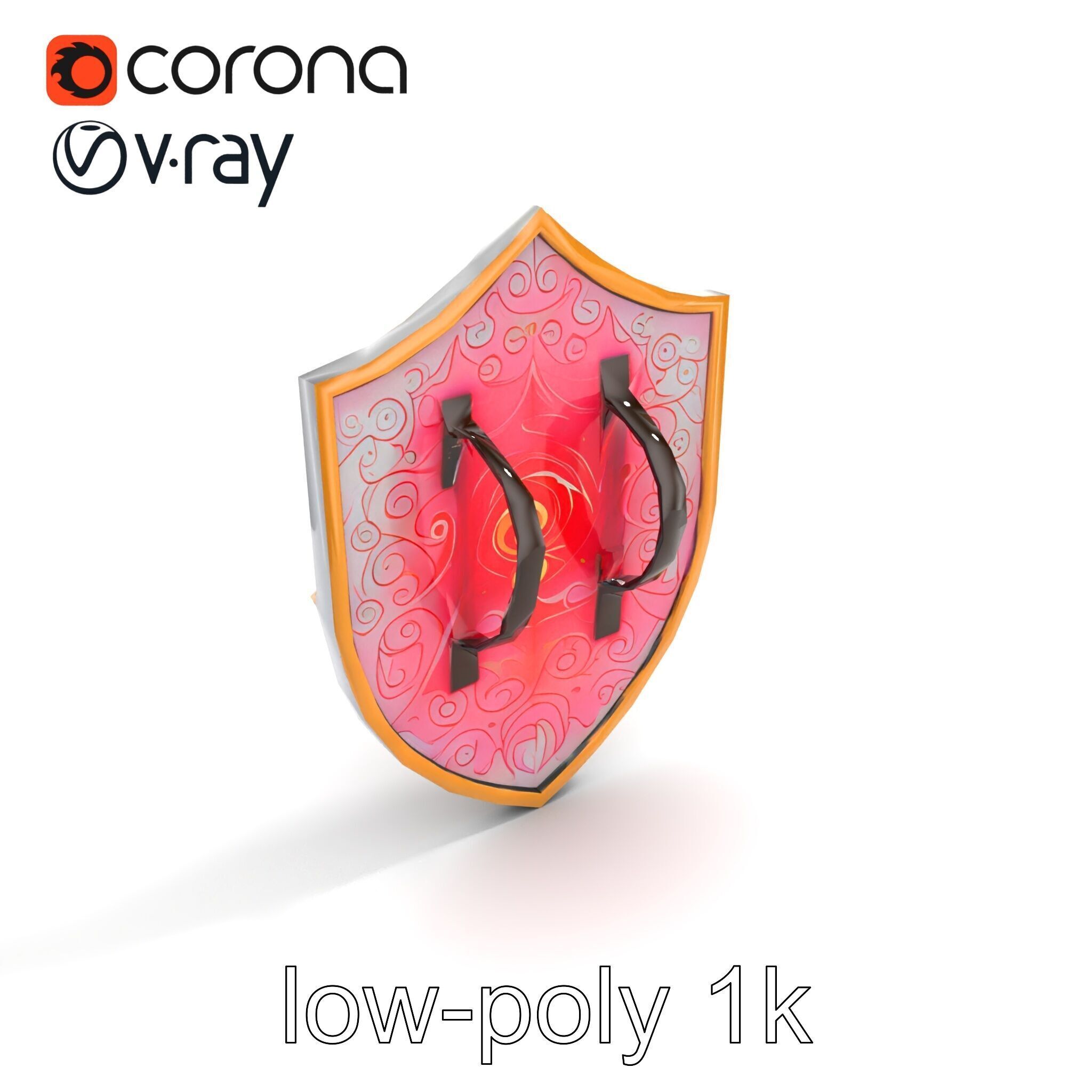 Majestic Crystal Wizards Shield model pack Low-poly 3D model_9