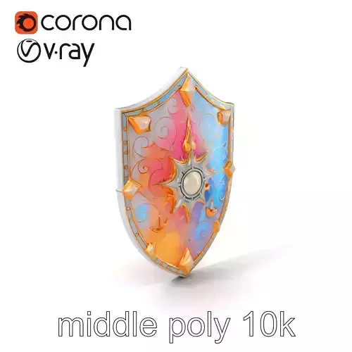 Majestic Crystal Wizards Shield model pack Low-poly 3D model