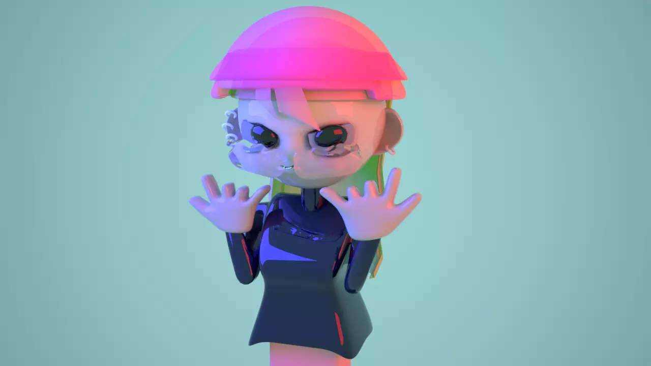character girl 3D model_0