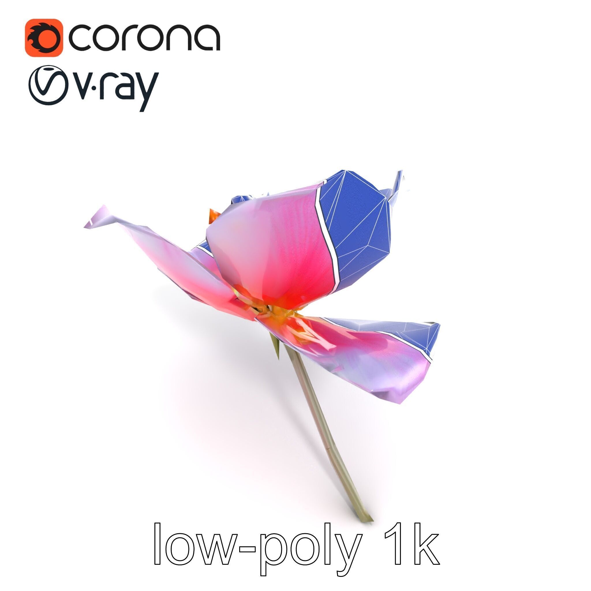 Enchanted Mystical Flower with Translucent Petals model pack Low-poly 3D model_26