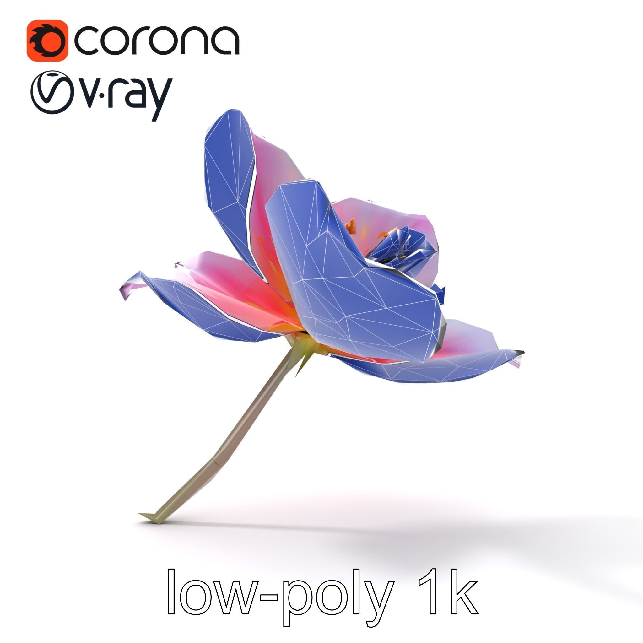 Enchanted Mystical Flower with Translucent Petals model pack Low-poly 3D model_19