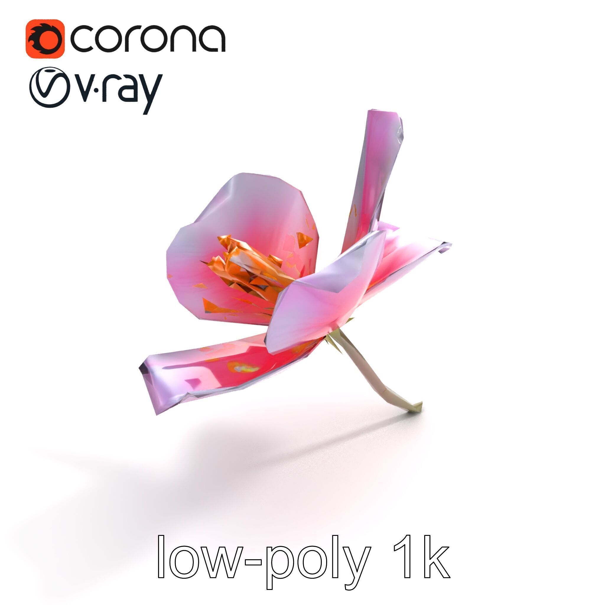 Enchanted Mystical Flower with Translucent Petals model pack Low-poly 3D model_9