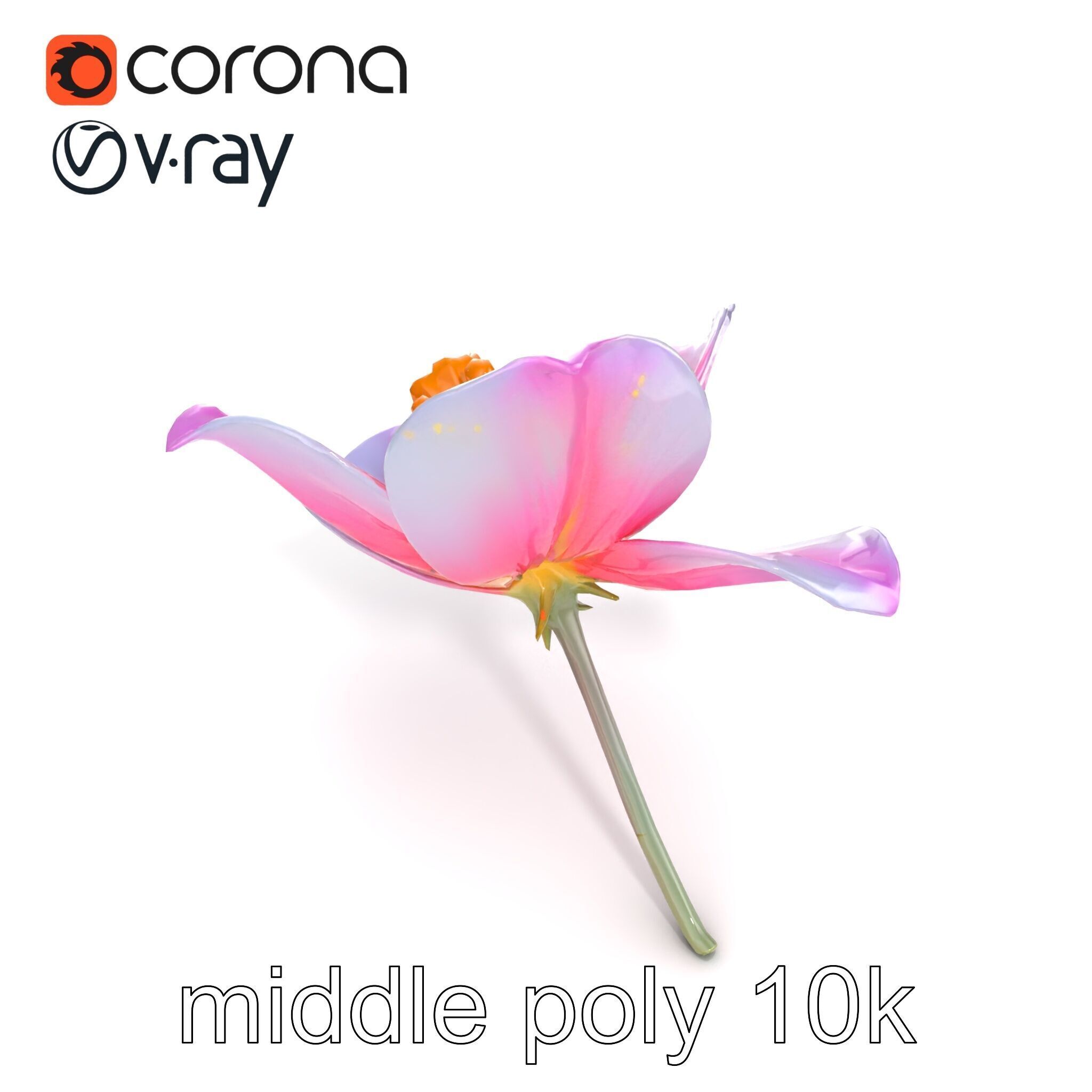 Enchanted Mystical Flower with Translucent Petals model pack Low-poly 3D model_12