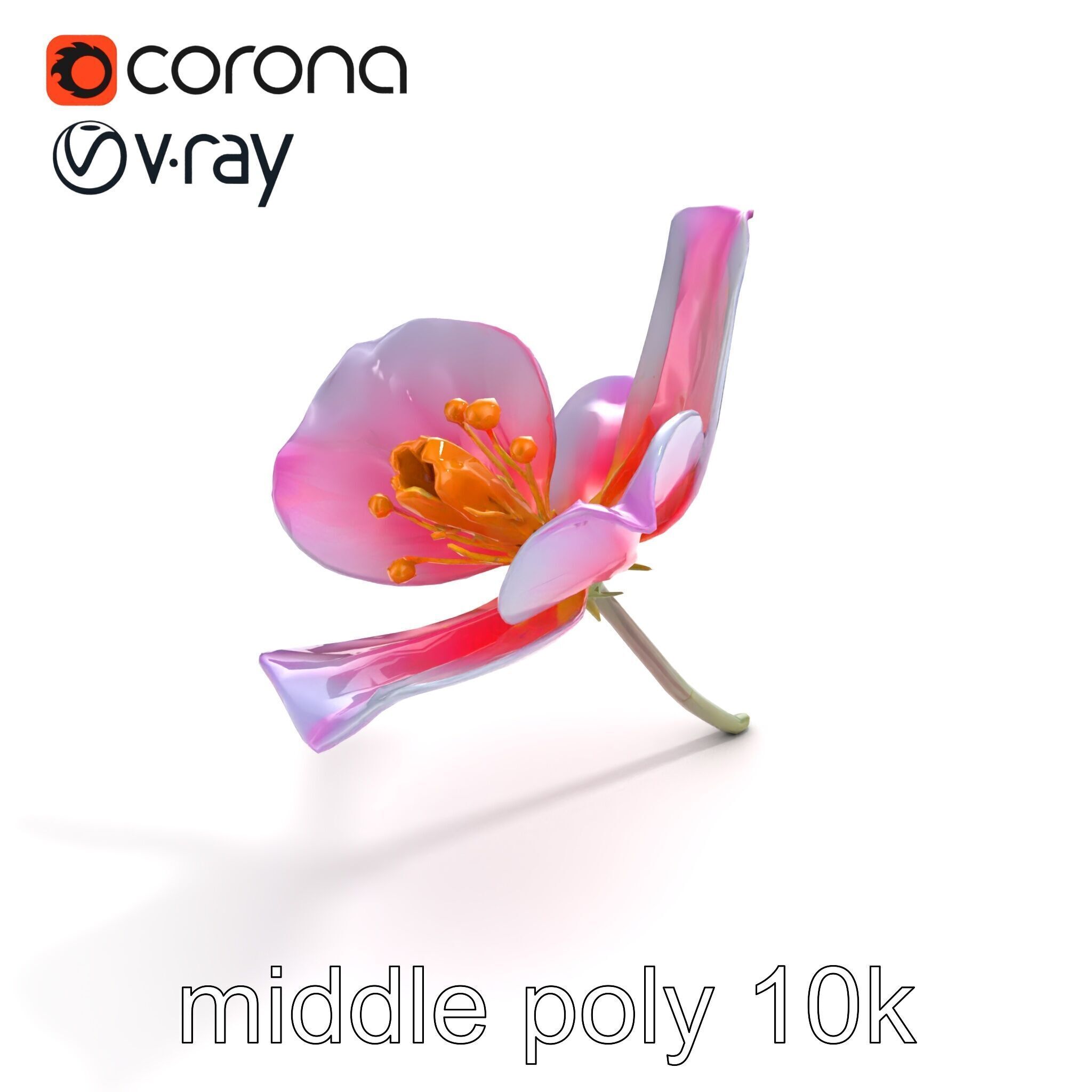 Enchanted Mystical Flower with Translucent Petals model pack Low-poly 3D model_8
