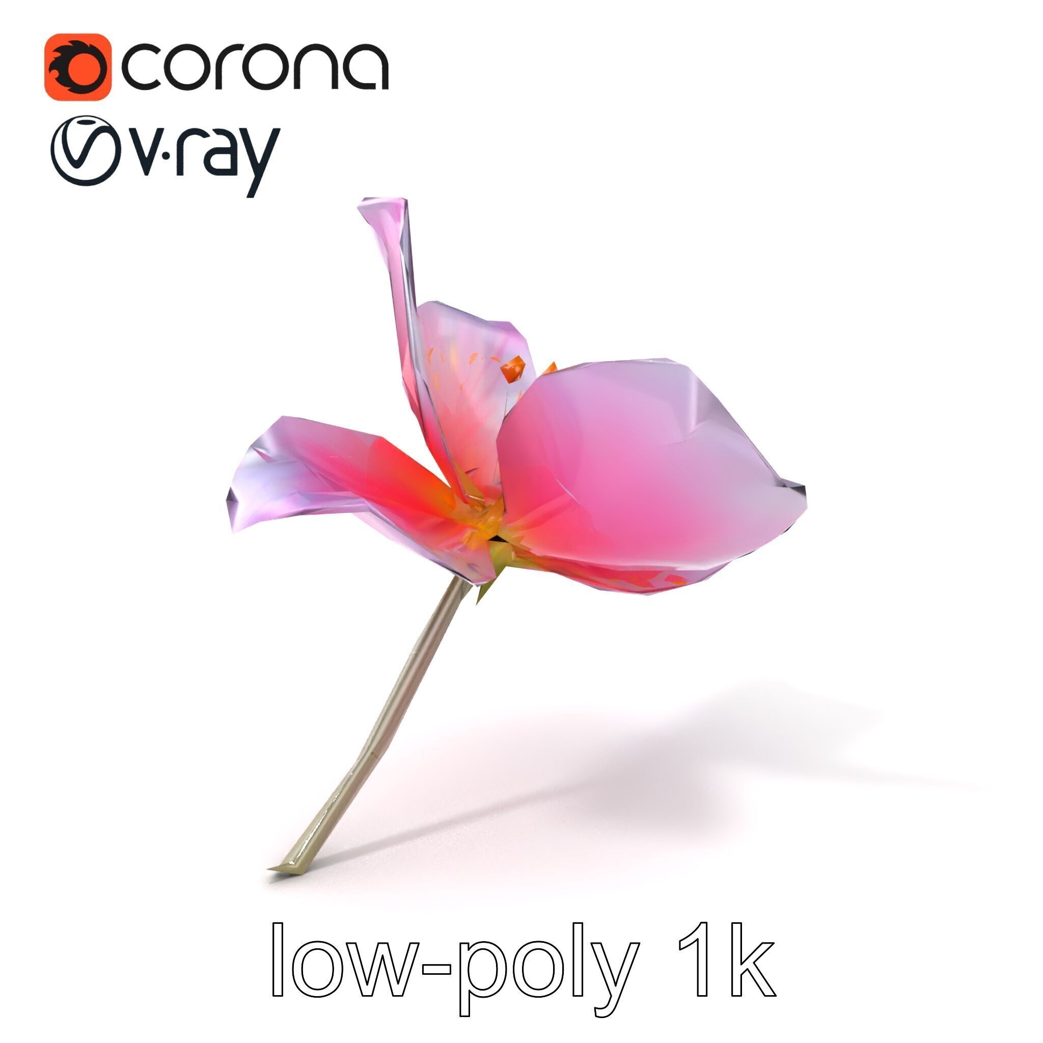 Enchanted Mystical Flower with Translucent Petals model pack Low-poly 3D model_5