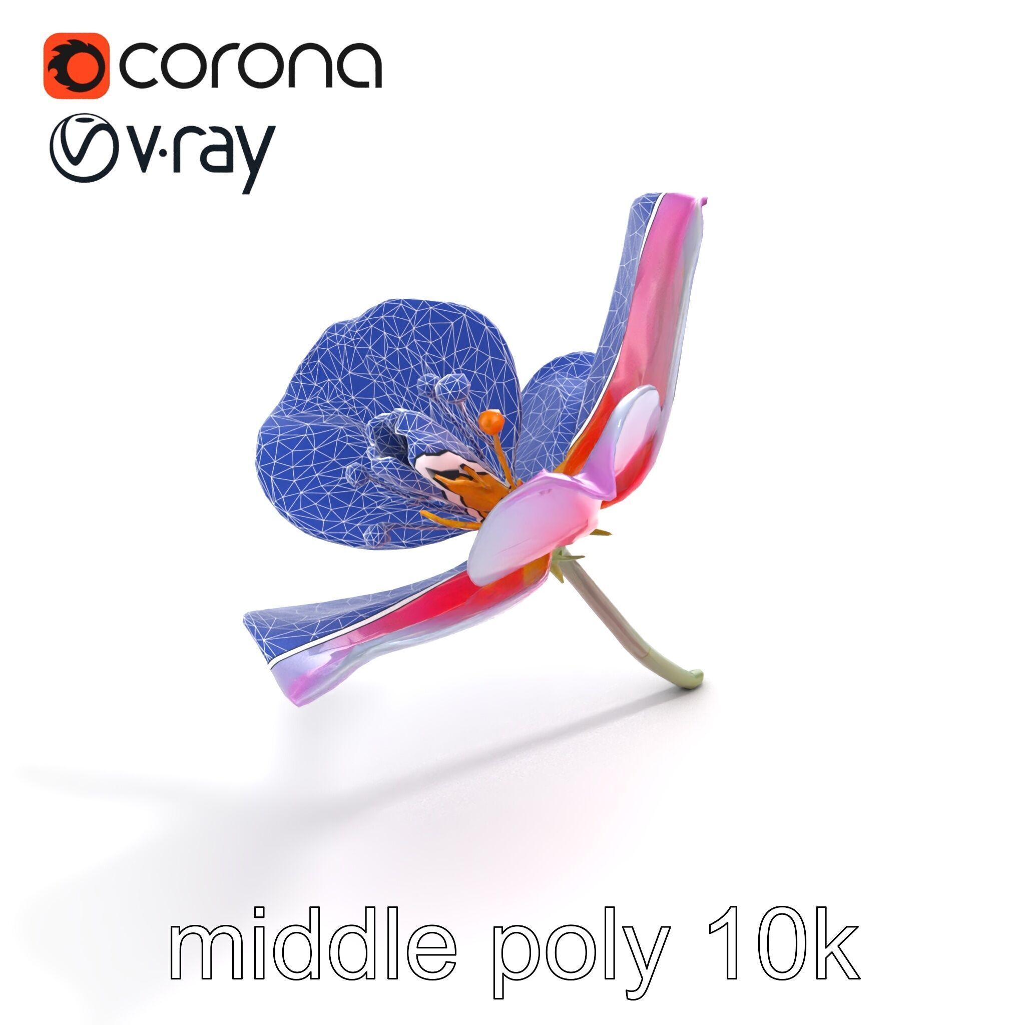 Enchanted Mystical Flower with Translucent Petals model pack Low-poly 3D model_31