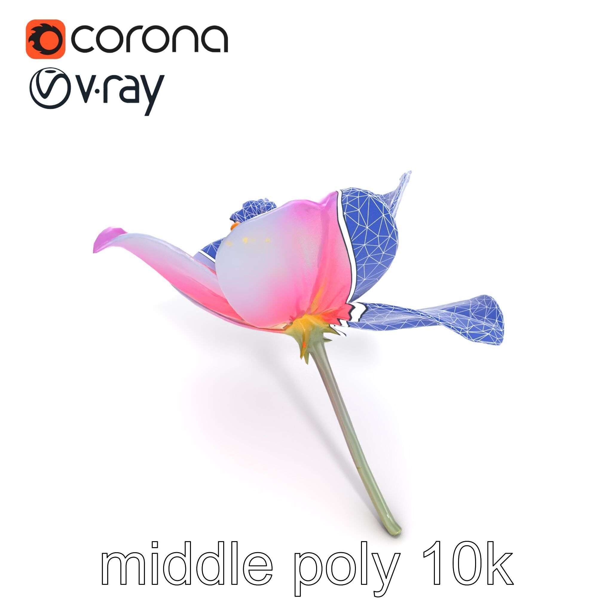 Enchanted Mystical Flower with Translucent Petals model pack Low-poly 3D model_20