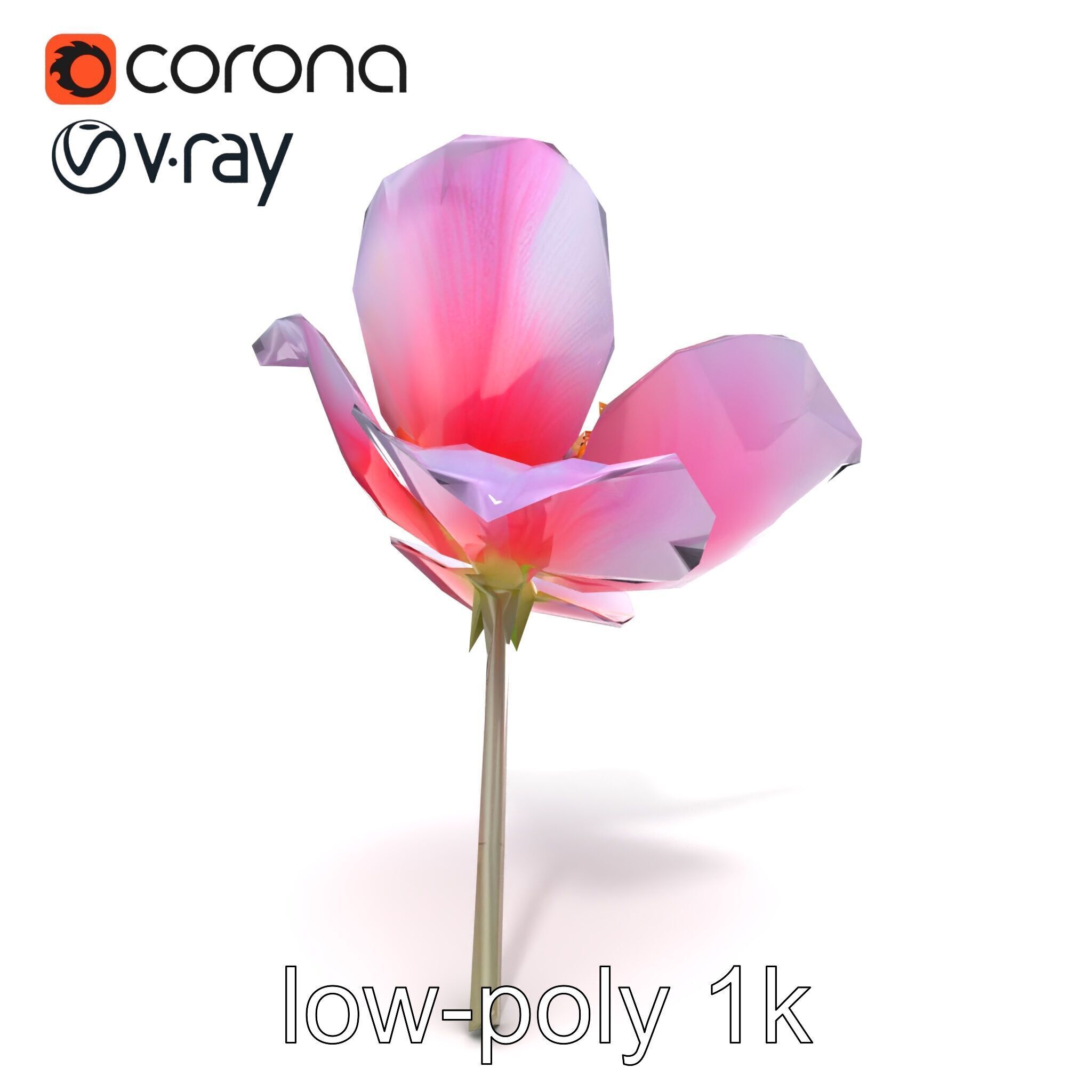 Enchanted Mystical Flower with Translucent Petals model pack Low-poly 3D model_17