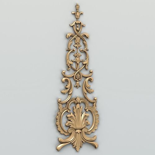 Carved decor vertical 013 3D model