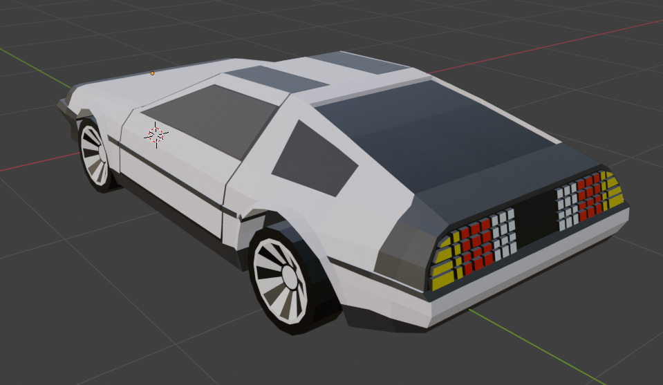 Low-poly delorean DMC-12 Low-poly 3D model_2