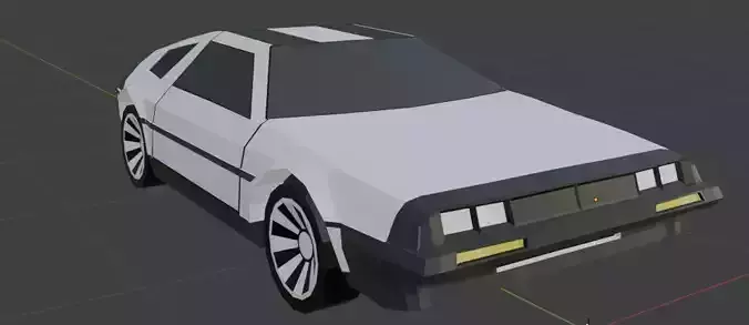 Low-poly delorean DMC-12