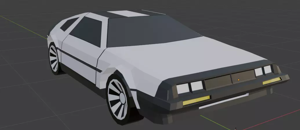 Low-poly delorean DMC-12 Low-poly 3D model_0