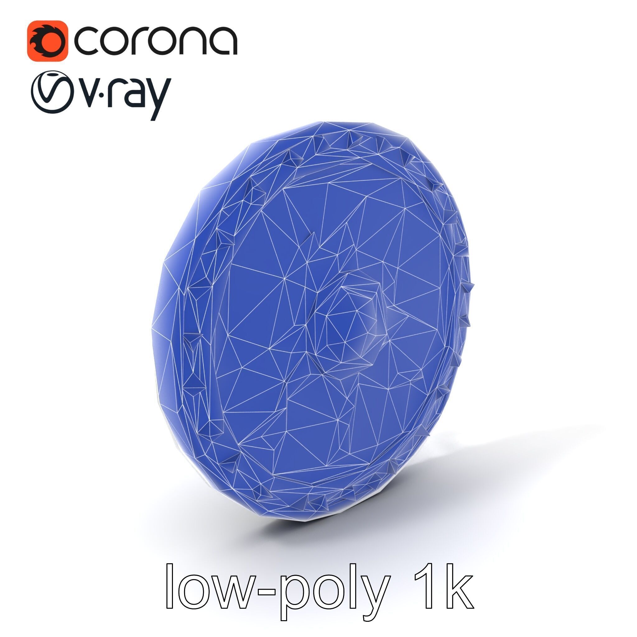 Magical Silver Shield with Turquoise Gemstones model pack Low-poly 3D model_7