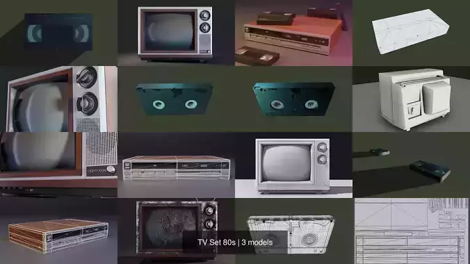 TV Set 80s 3D Model Collection
