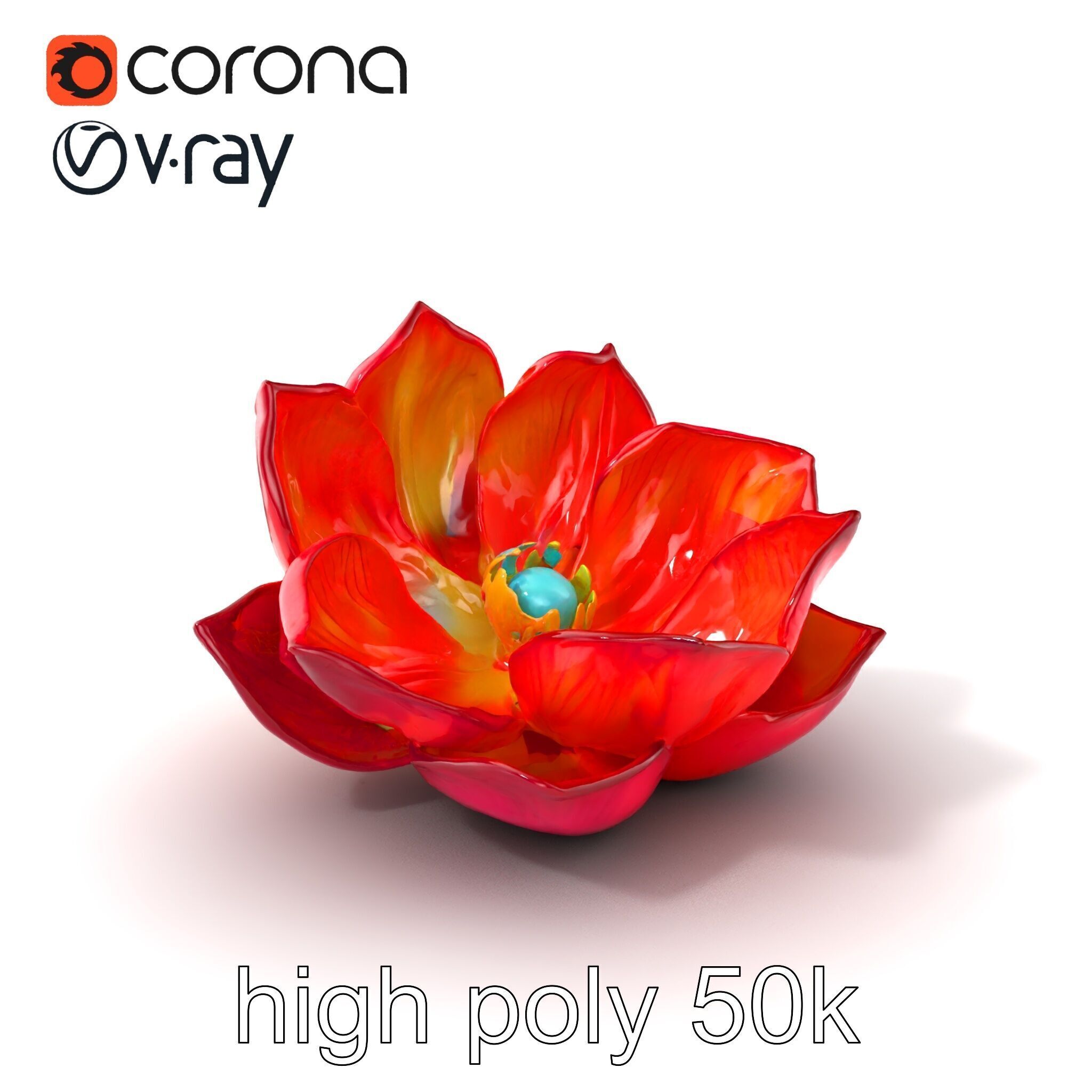 Magical Blooming Flora model pack Low-poly 3D model_2