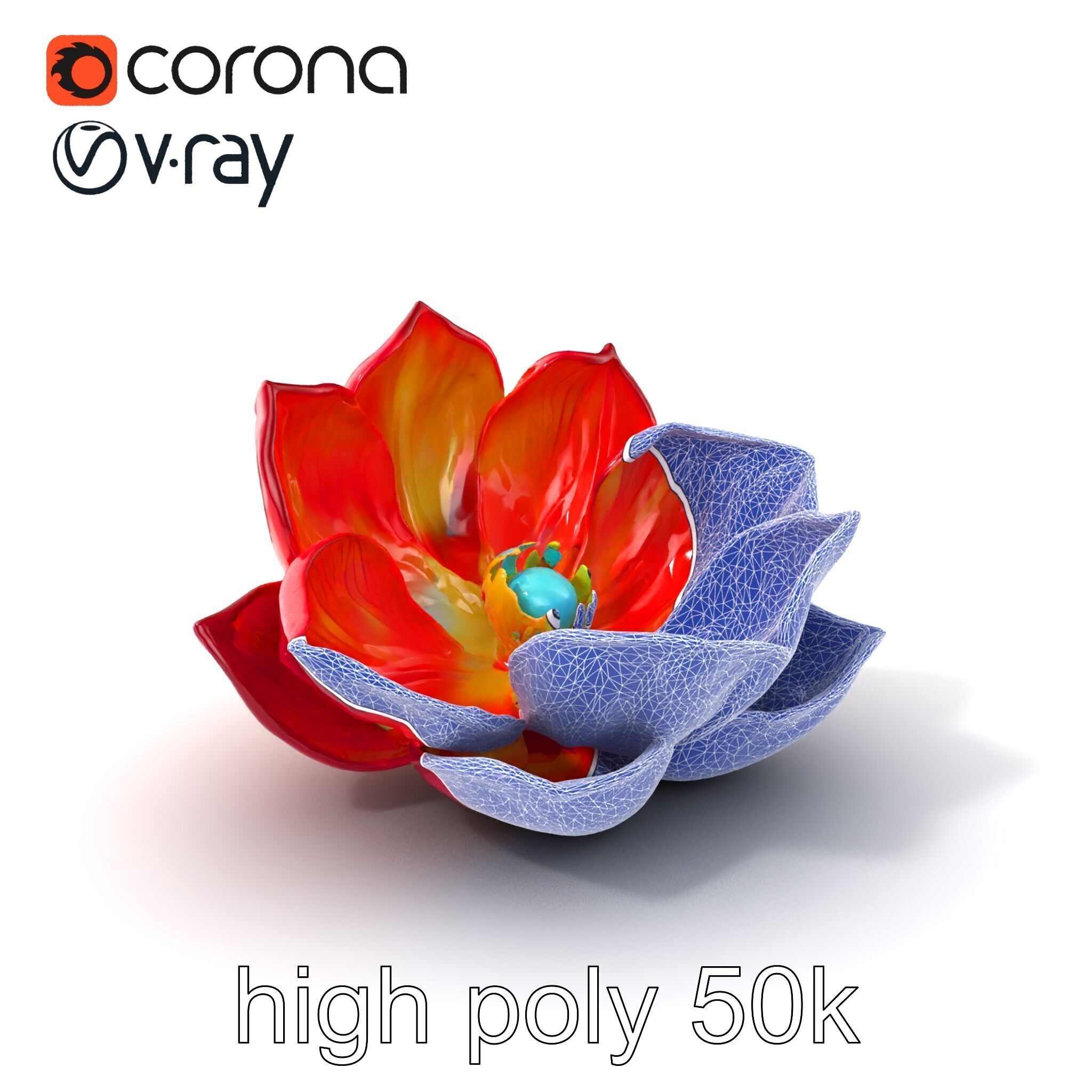Magical Blooming Flora model pack Low-poly 3D model_10