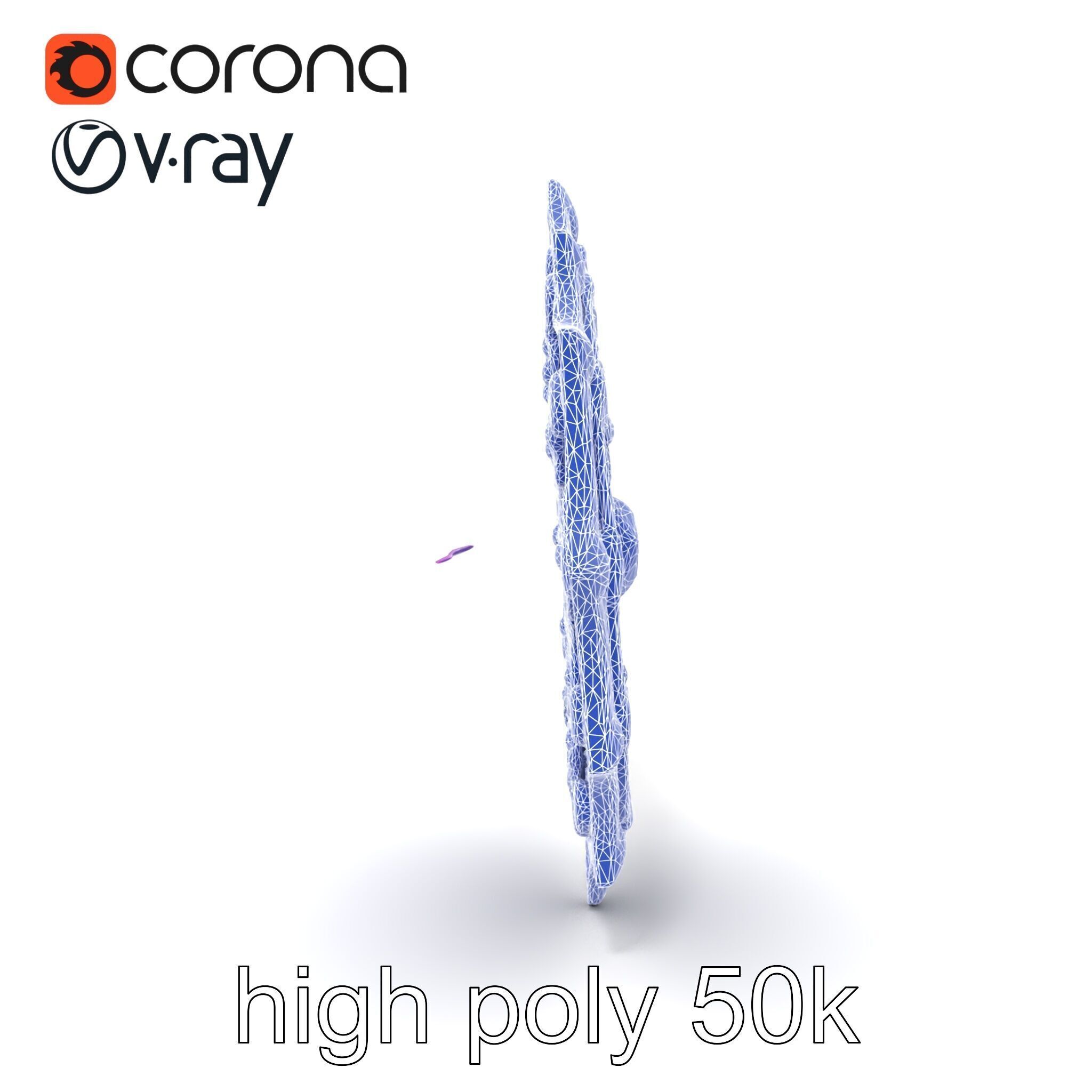 Divine Celestial Shield with Amethyst Crystal model pack Low-poly 3D model_22