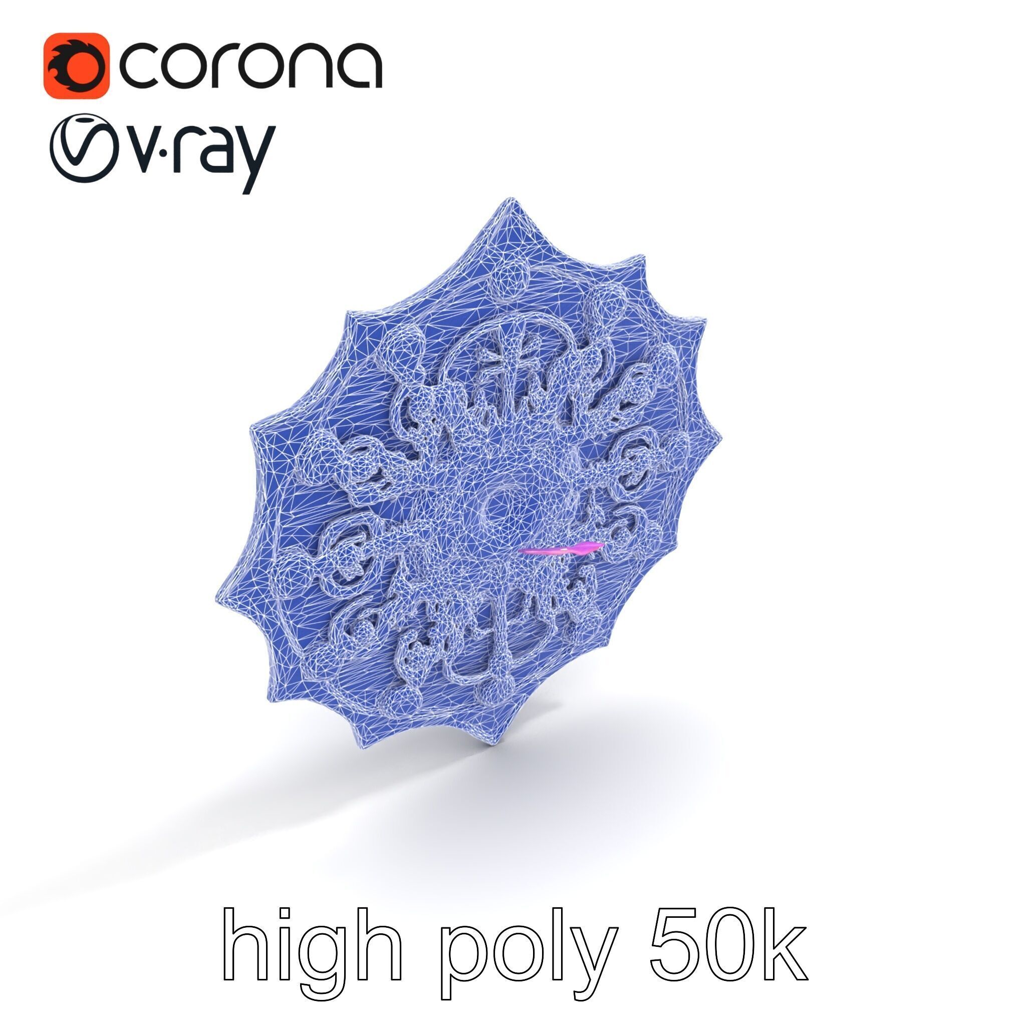 Divine Celestial Shield with Amethyst Crystal model pack Low-poly 3D model_31