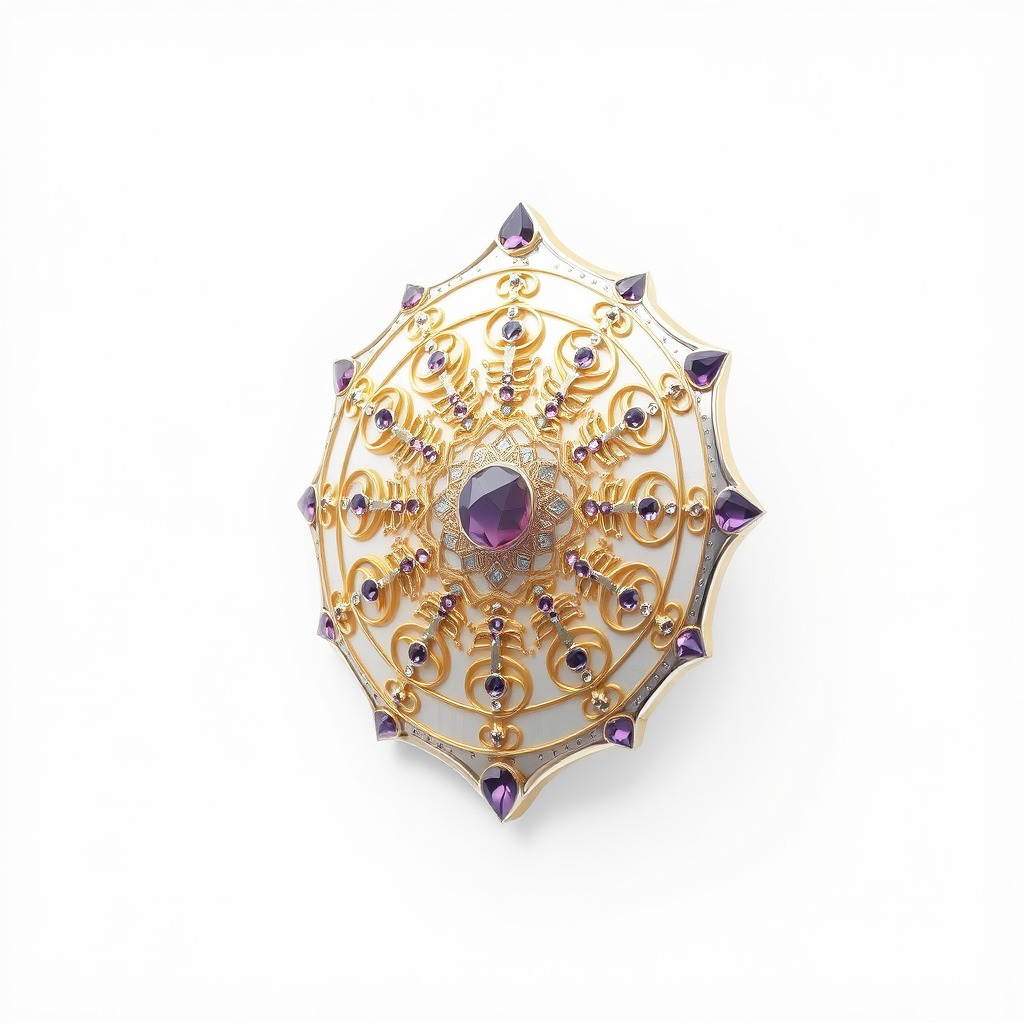 Divine Celestial Shield with Amethyst Crystal model pack Low-poly 3D model_4