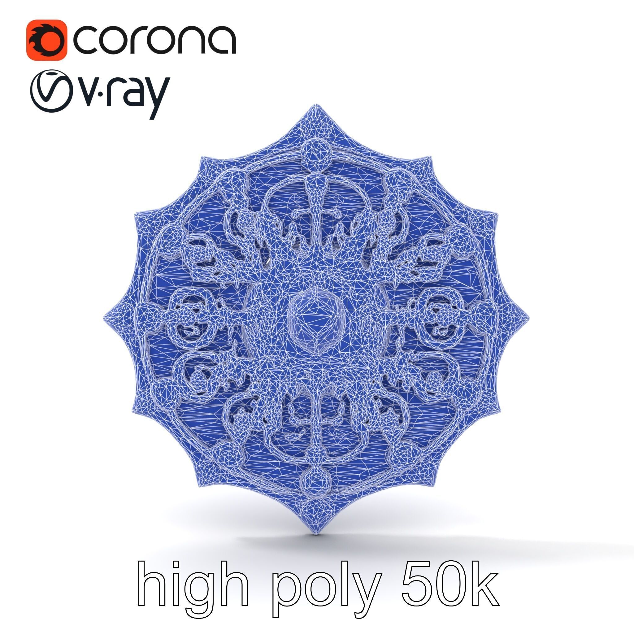 Divine Celestial Shield with Amethyst Crystal model pack Low-poly 3D model_32