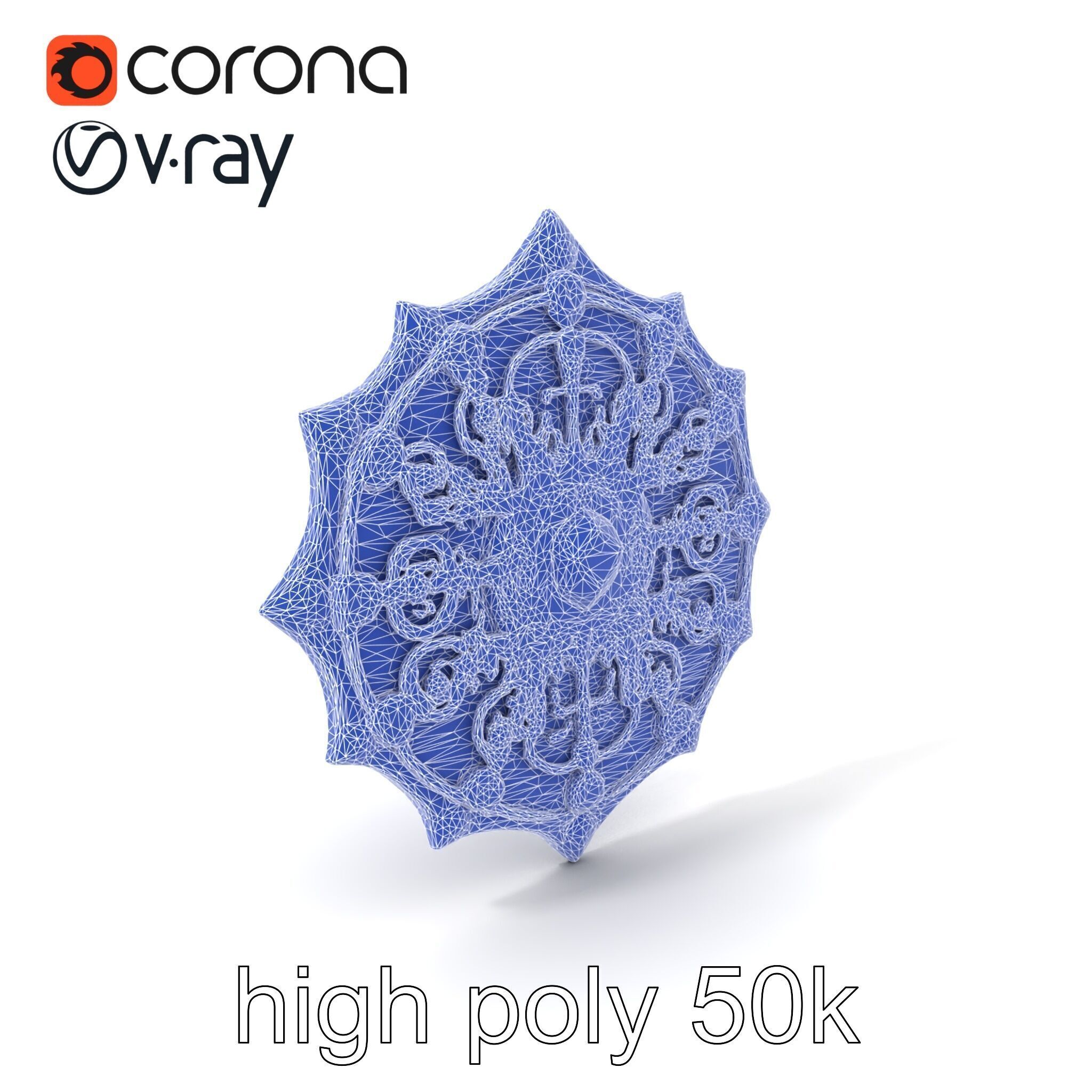 Divine Celestial Shield with Amethyst Crystal model pack Low-poly 3D model_10