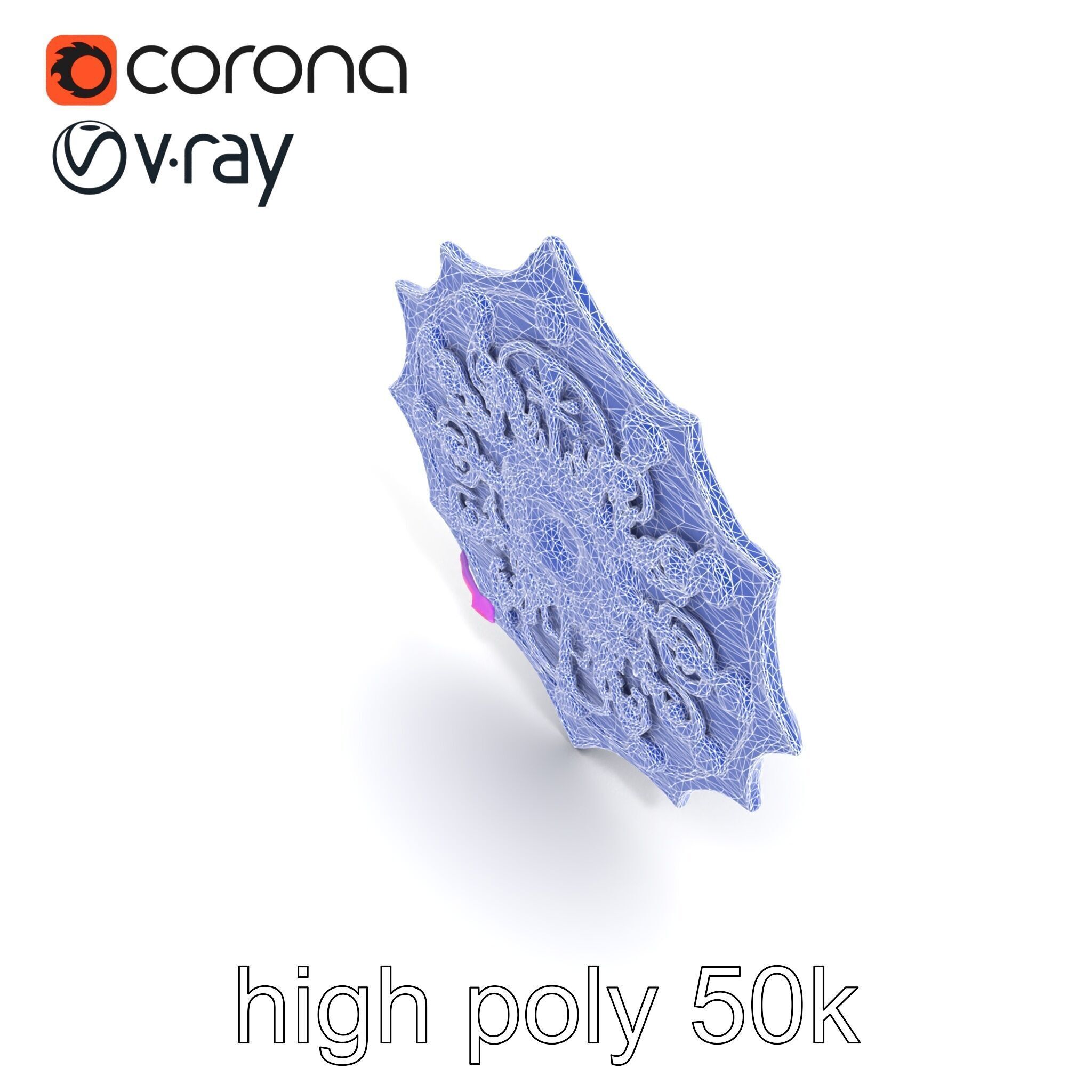 Divine Celestial Shield with Amethyst Crystal model pack Low-poly 3D model_25