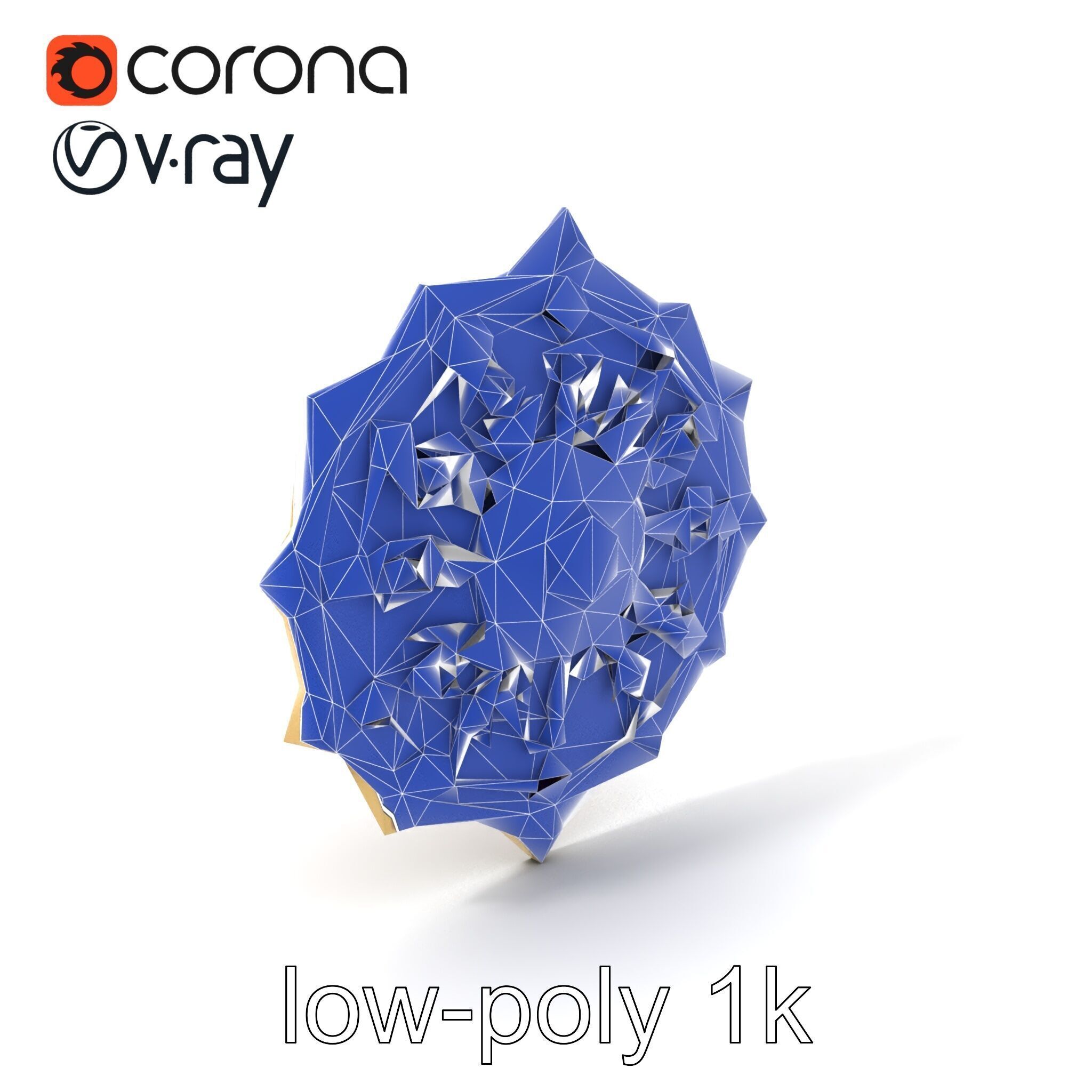 Divine Celestial Shield with Amethyst Crystal model pack Low-poly 3D model_7