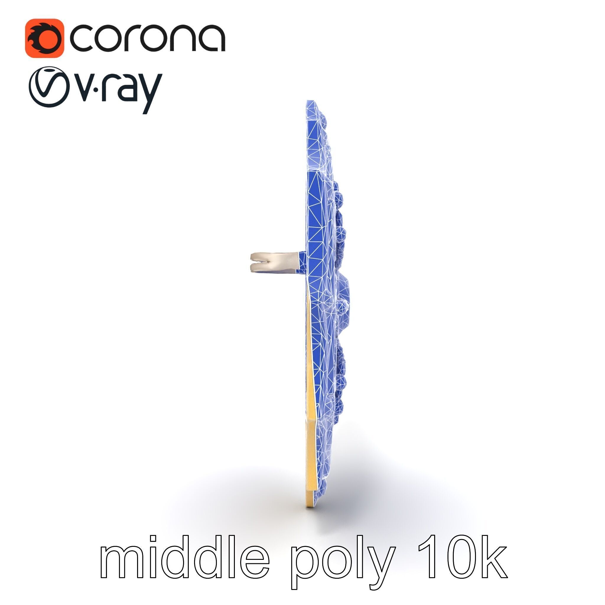 Divine Celestial Shield with Amethyst Crystal model pack Low-poly 3D model_11