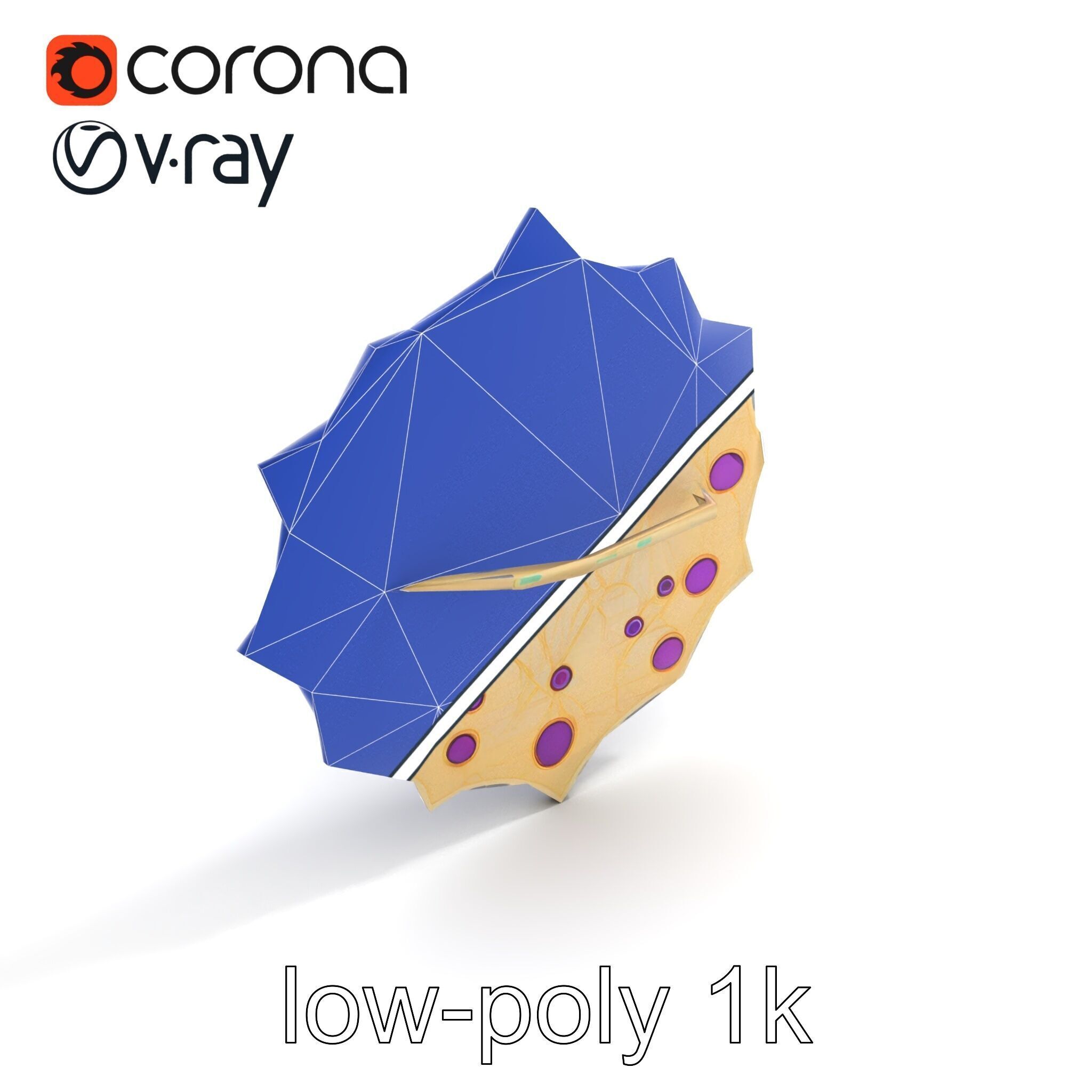 Divine Celestial Shield with Amethyst Crystal model pack Low-poly 3D model_16