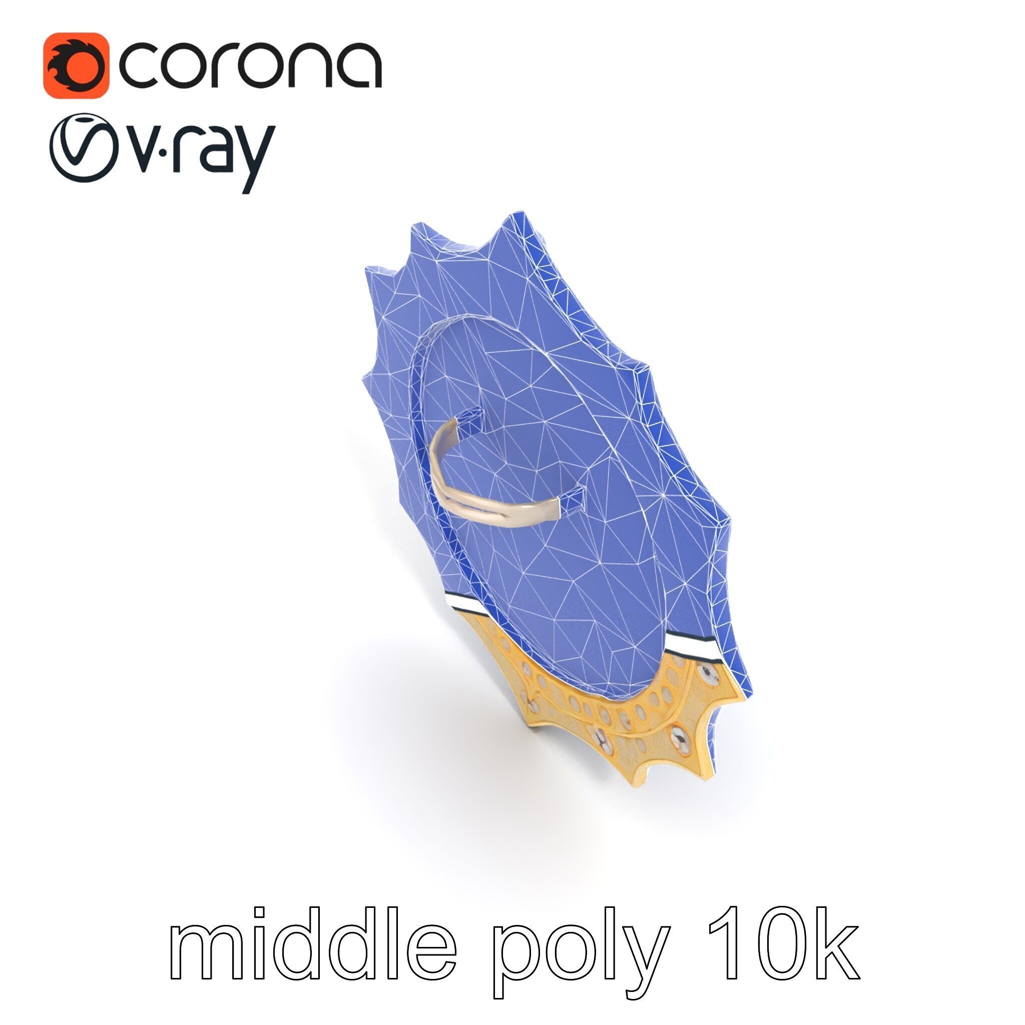 Divine Celestial Shield with Amethyst Crystal model pack Low-poly 3D model_19