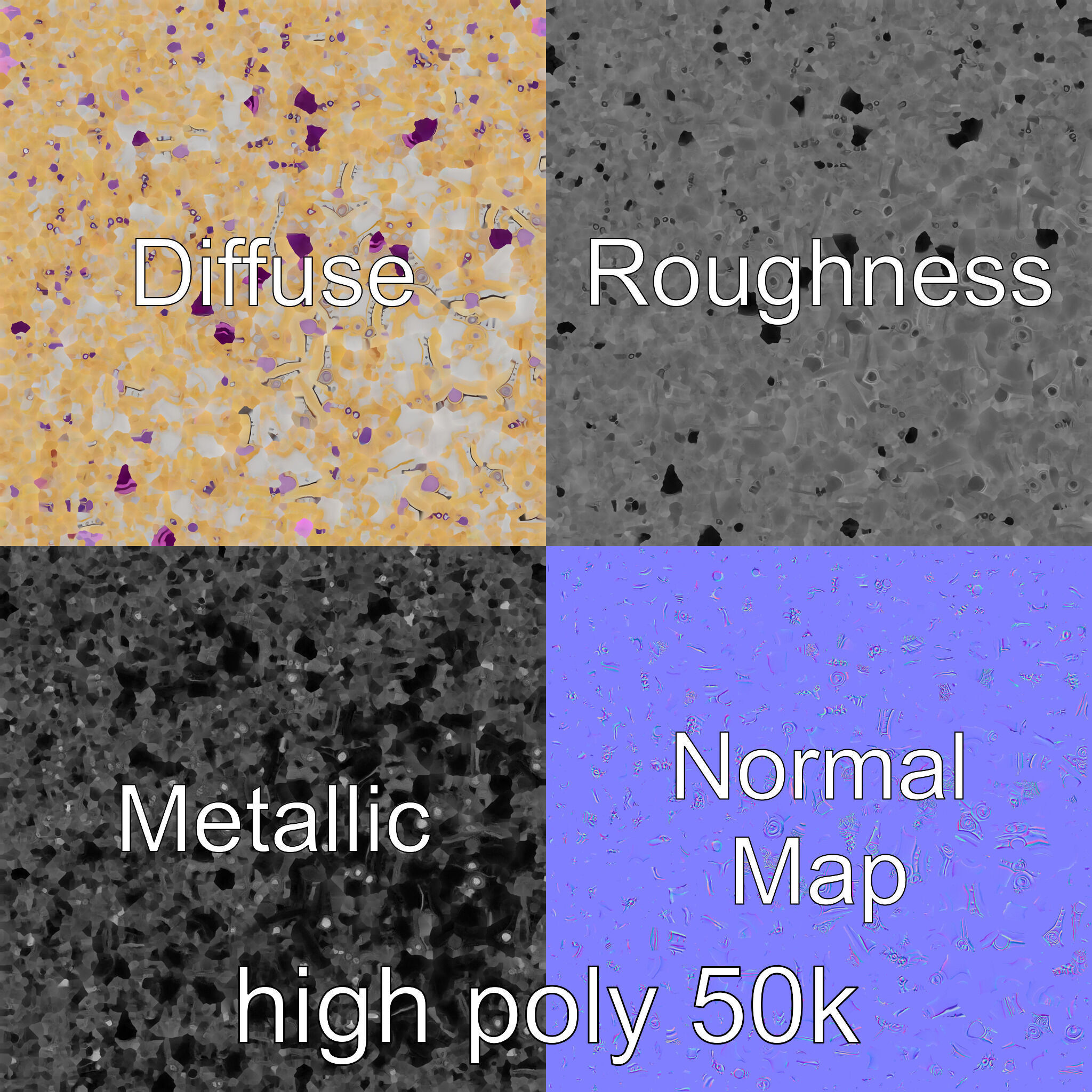 Divine Celestial Shield with Amethyst Crystal model pack Low-poly 3D model_3