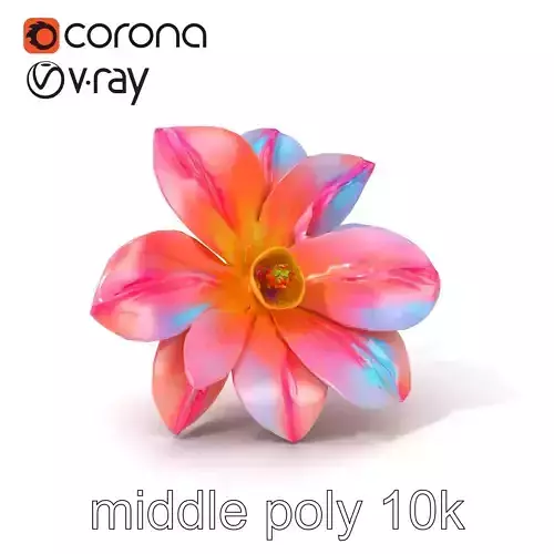 Iridescent Ethereal Flower with Veined Petals model pack