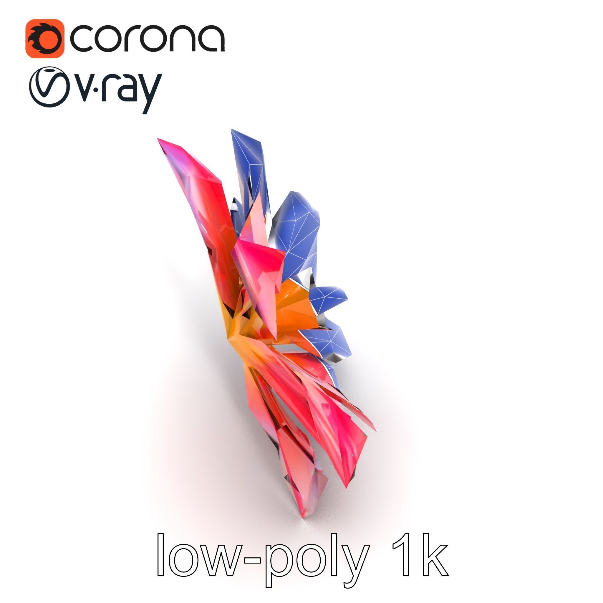 Iridescent Ethereal Flower with Veined Petals model pack Low-poly 3D model_20