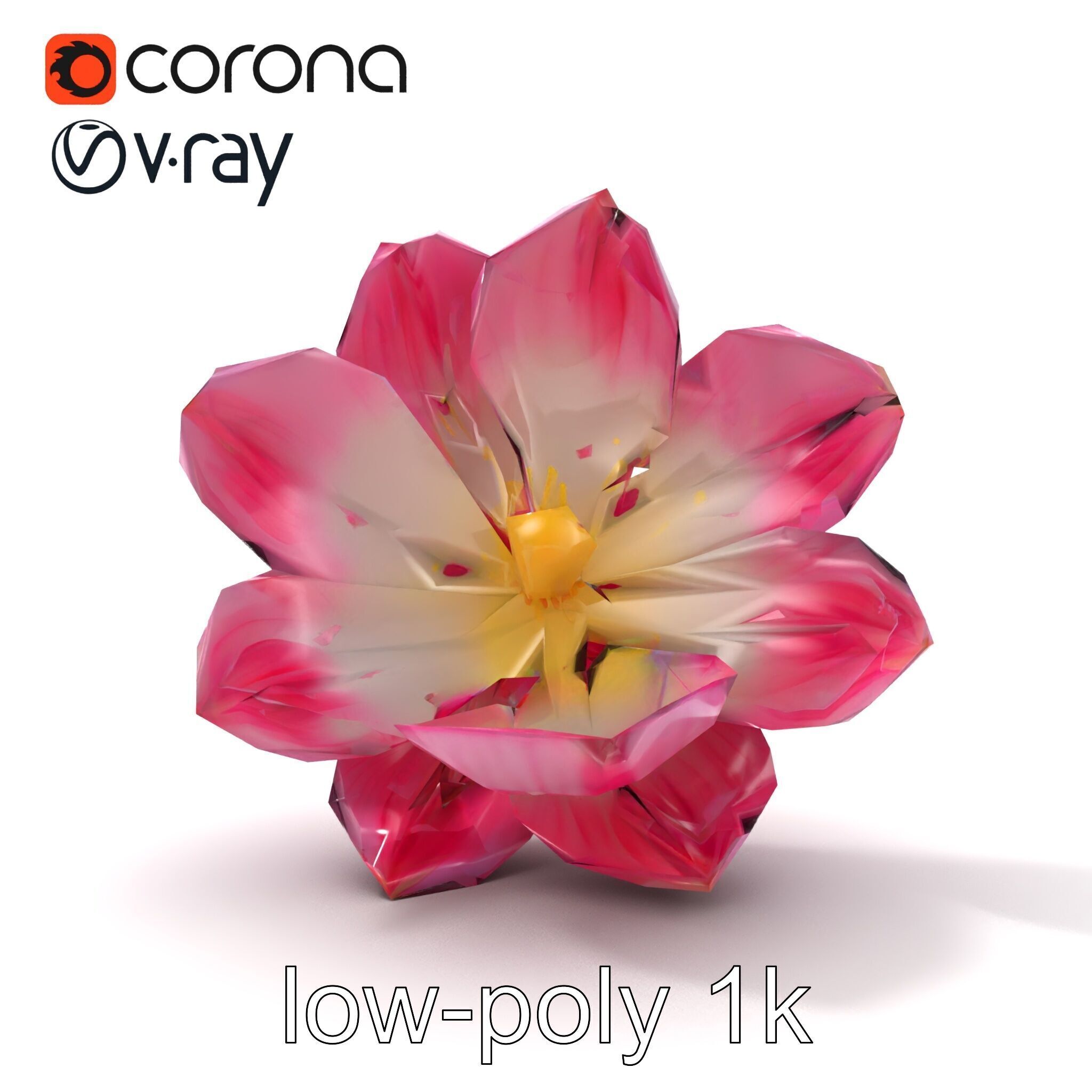 Shimmering Blossom With Panchromatic Petals model pack Low-poly 3D model_12