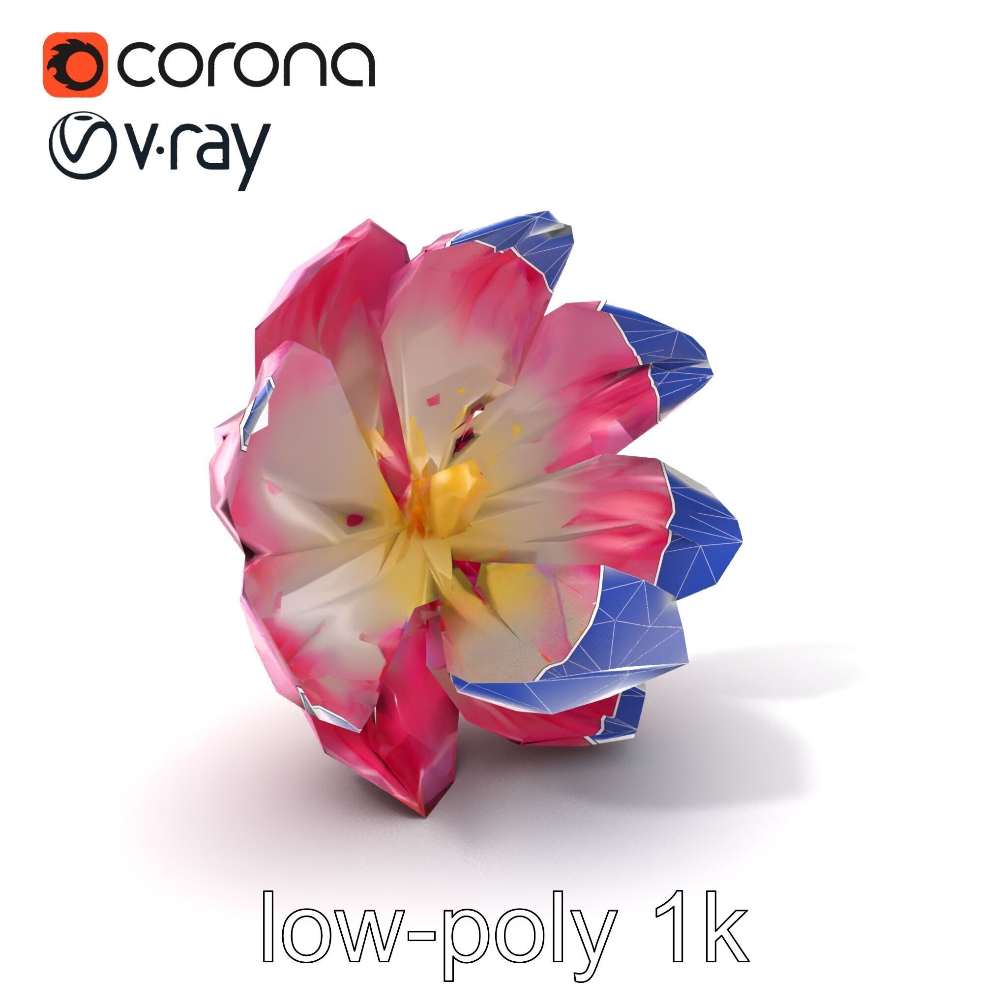 Shimmering Blossom With Panchromatic Petals model pack Low-poly 3D model_7