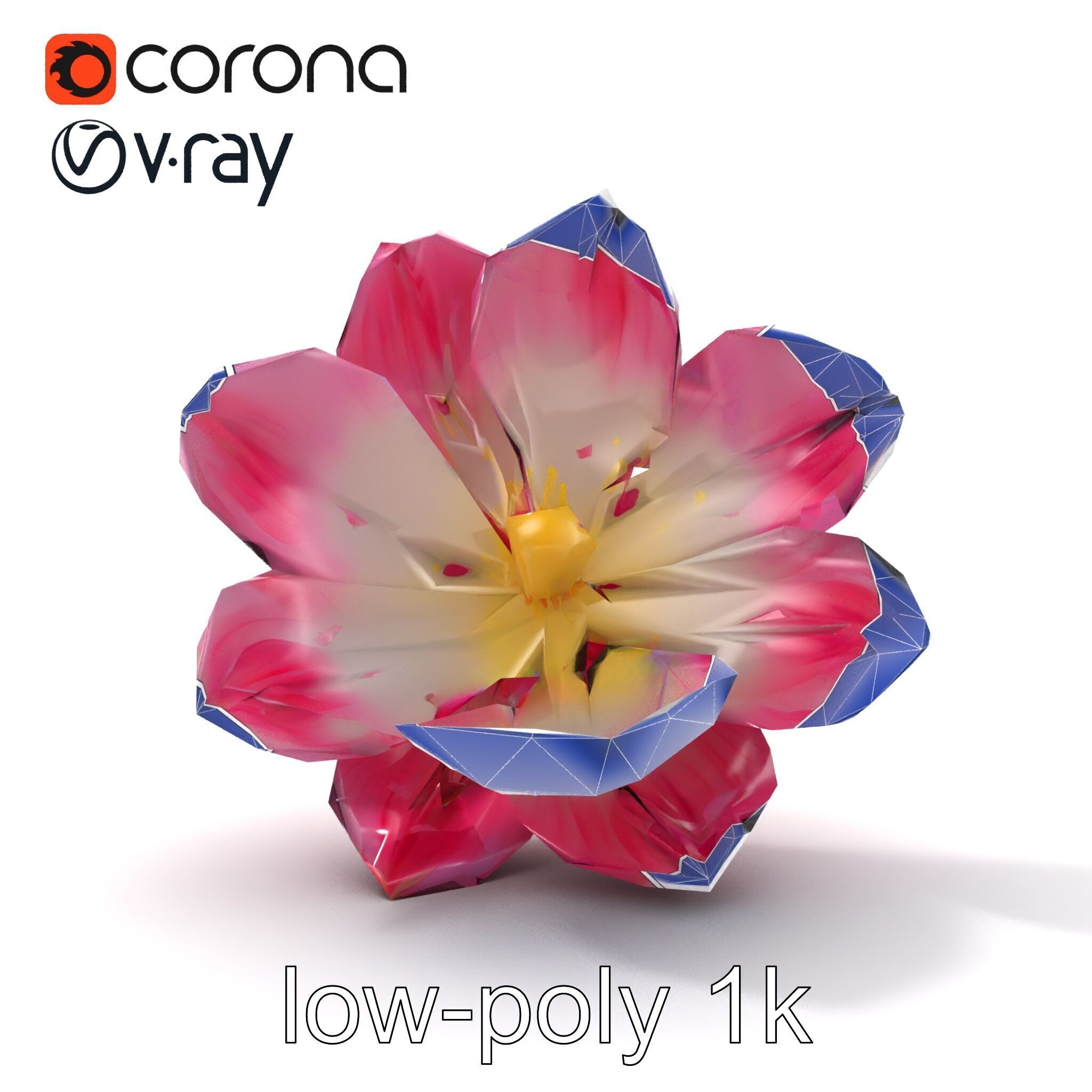 Shimmering Blossom With Panchromatic Petals model pack Low-poly 3D model_27