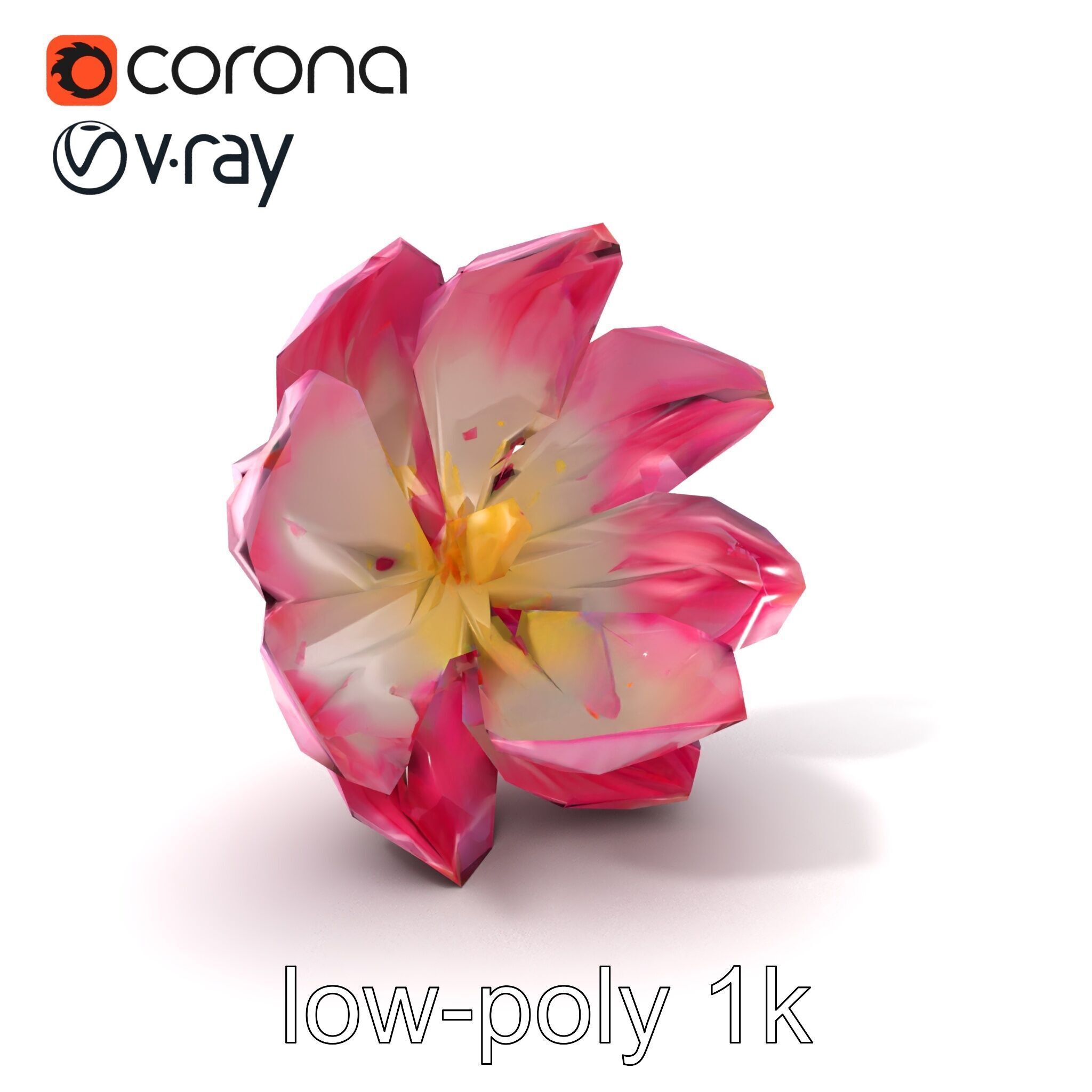 Shimmering Blossom With Panchromatic Petals model pack Low-poly 3D model_5