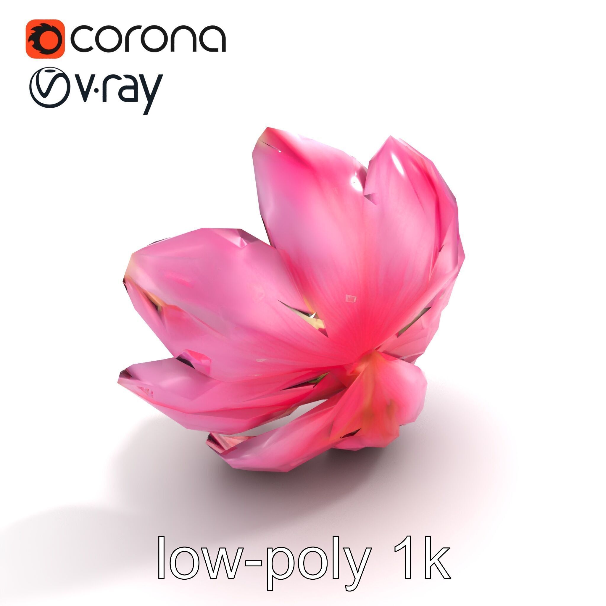 Shimmering Blossom With Panchromatic Petals model pack Low-poly 3D model_9