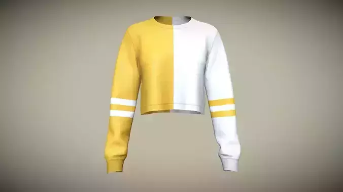 Girls Cropped Sweatshirt In Low Poly