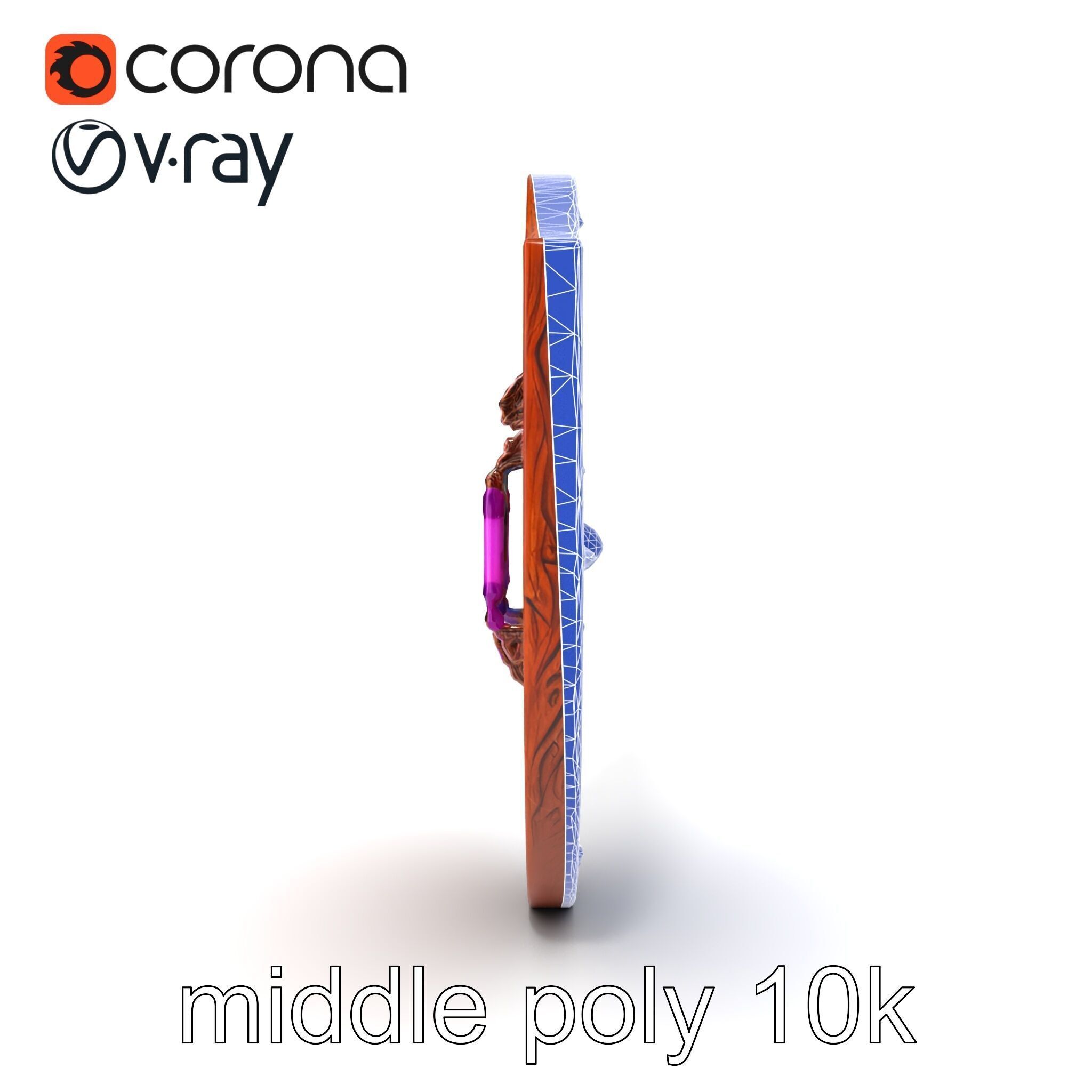 Mahogany Ruby Encrusted Shield model pack Low-poly 3D model_12