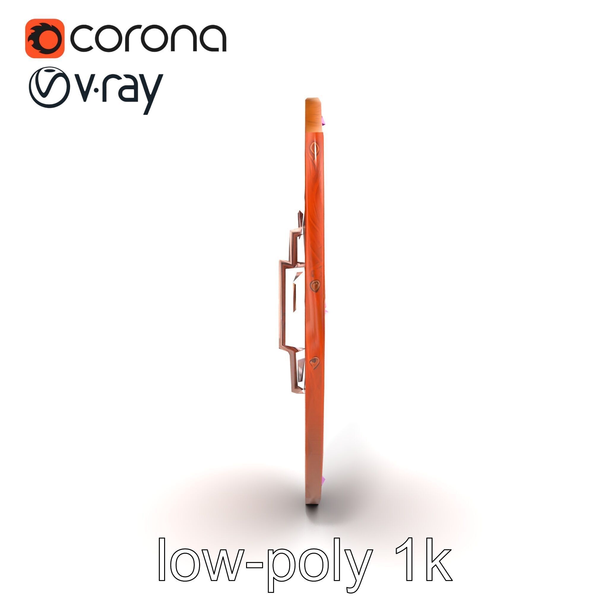 Mahogany Ruby Encrusted Shield model pack Low-poly 3D model_15