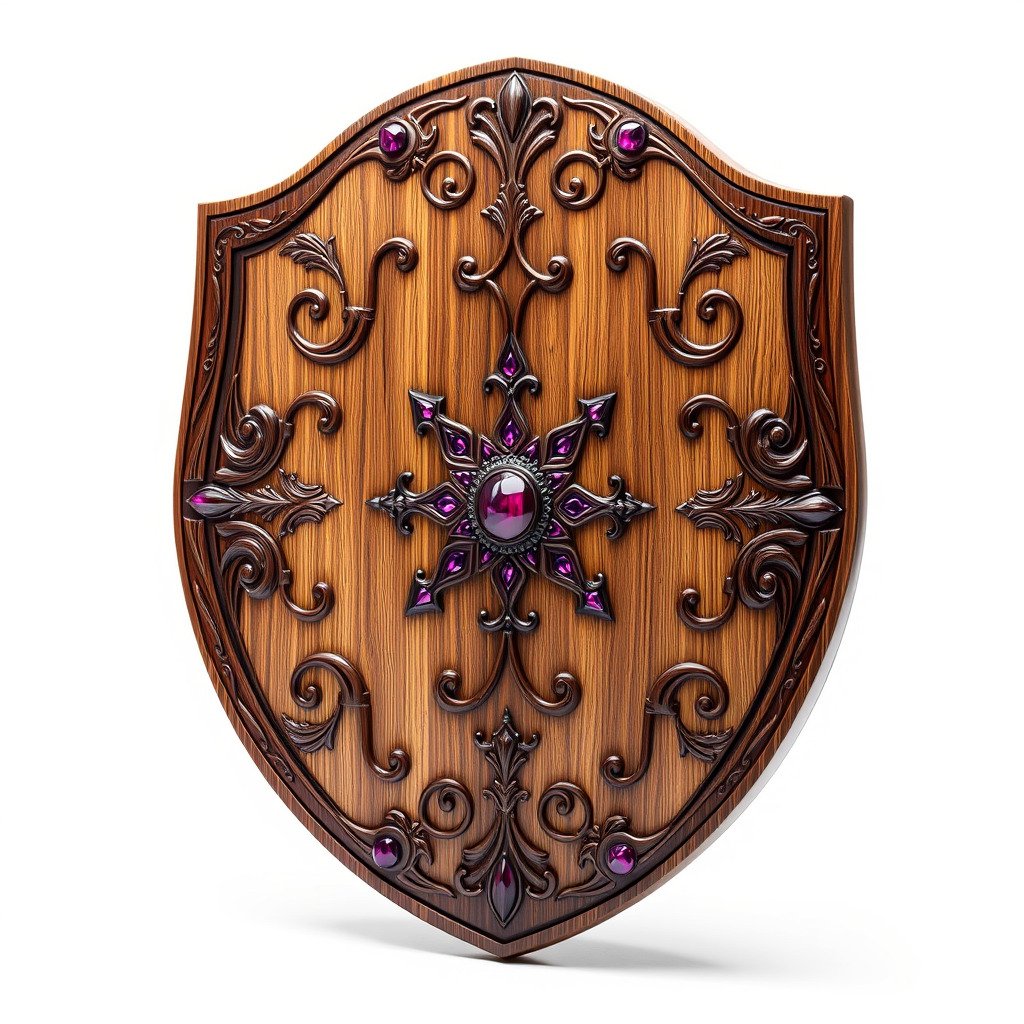 Mahogany Ruby Encrusted Shield model pack Low-poly 3D model_4